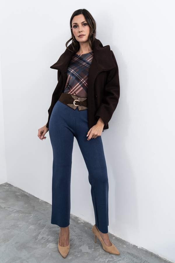 PANTALÓN PUNTO LISO AZUL