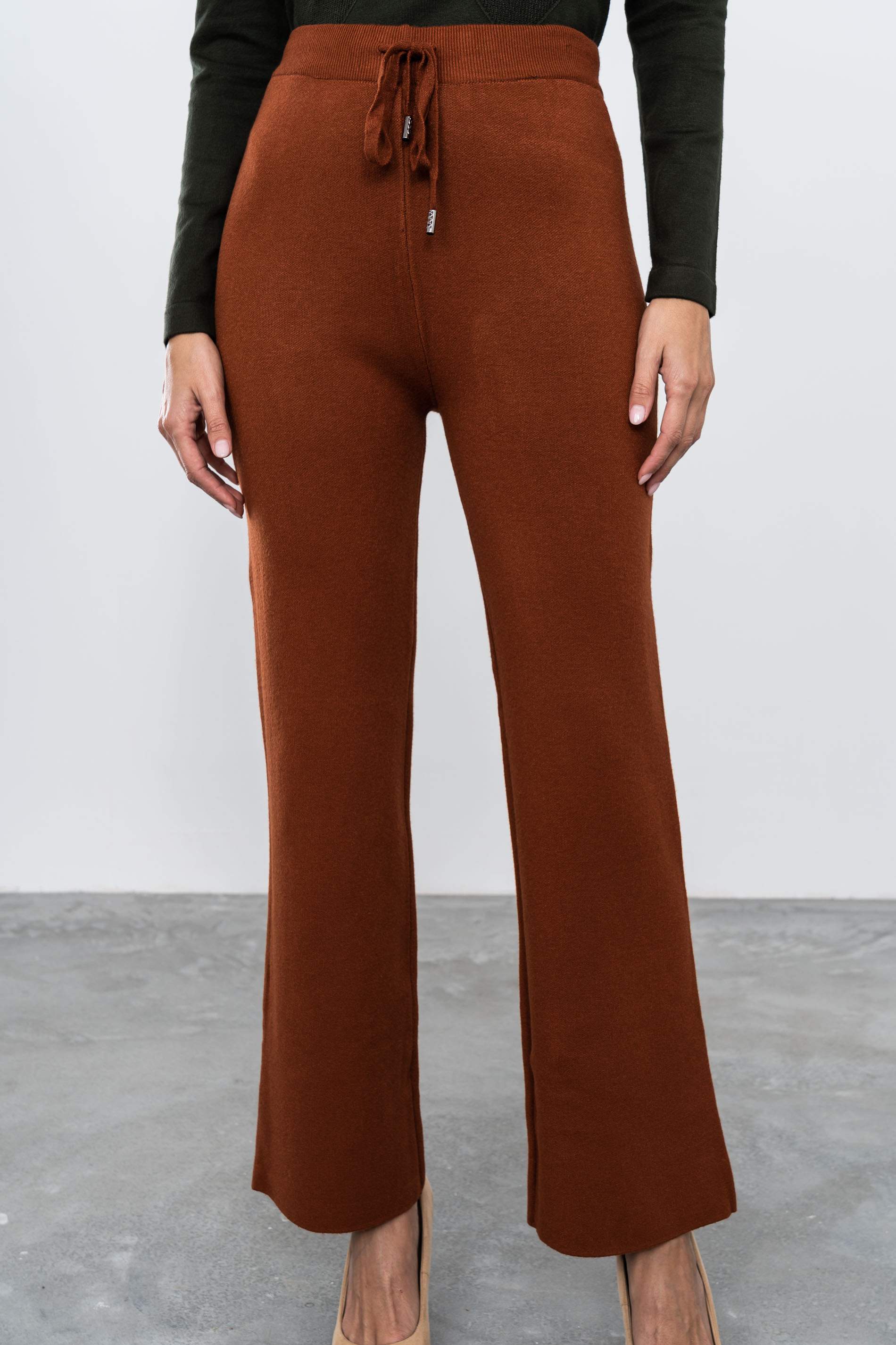 PANTALÓN PUNTO LISO TEJA