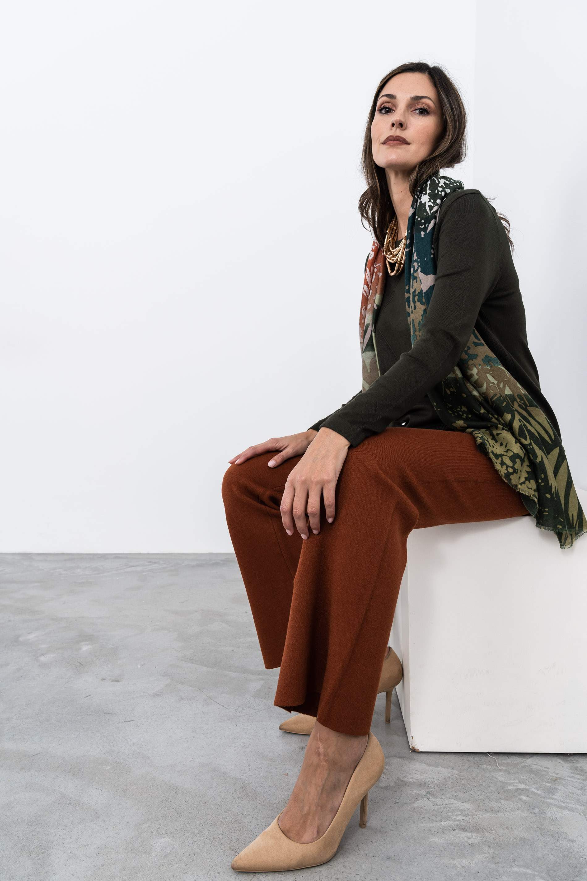 PANTALÓN PUNTO LISO TEJA