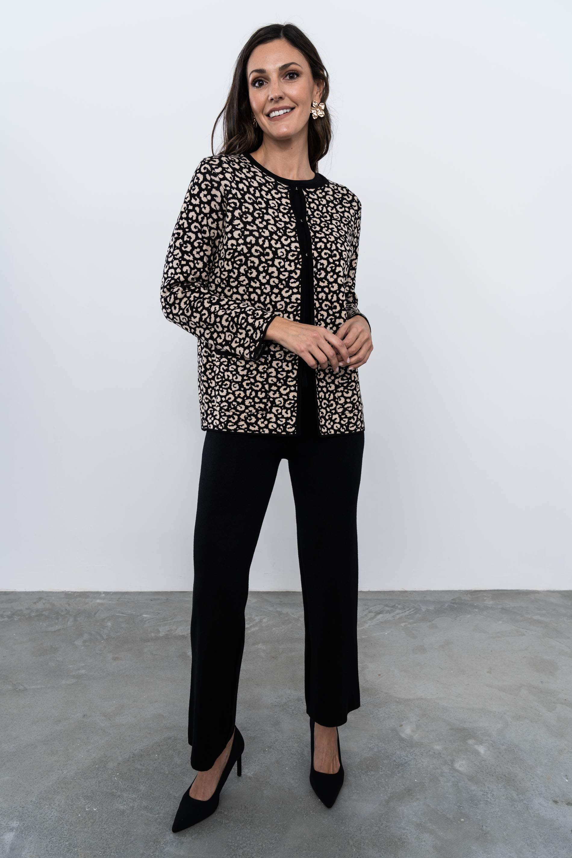 PANTALÓN PUNTO LISO NEGRO