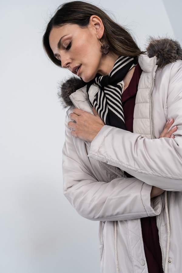 PARKA REVERSIBLE CAPUCHA PELO BEIGE