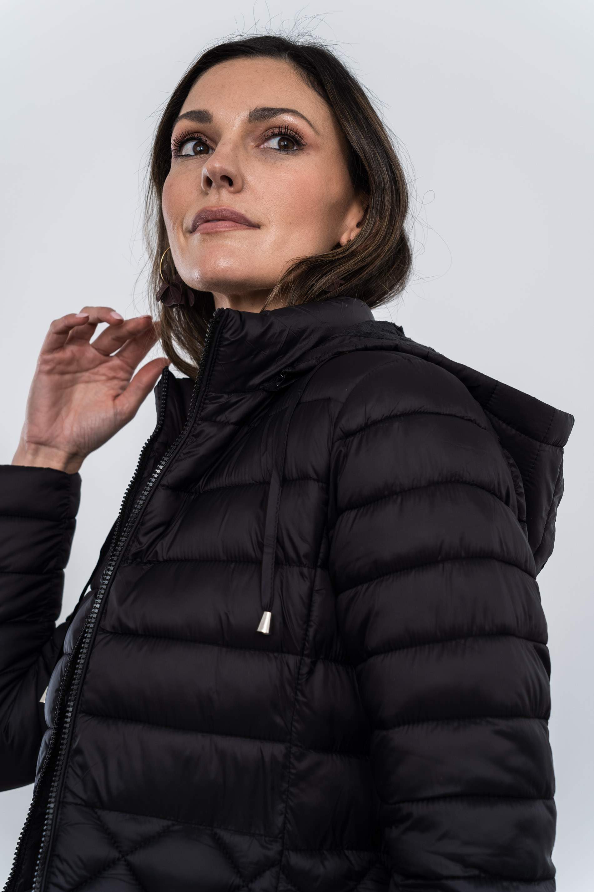 PARKA PESPUNTE COMBINADO CÁLIDA NEGRO