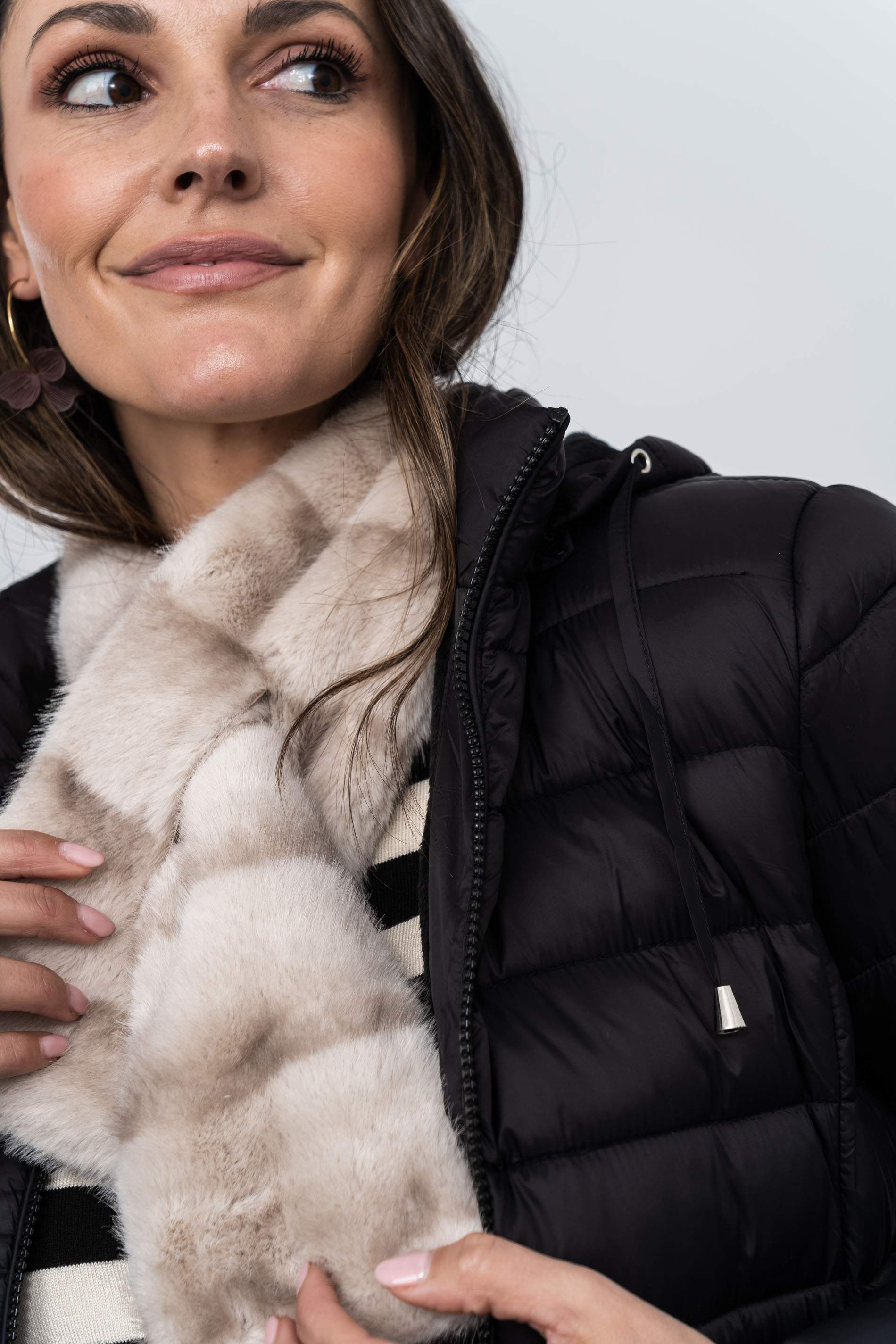 PARKA PESPUNTE COMBINADO CÁLIDA NEGRO