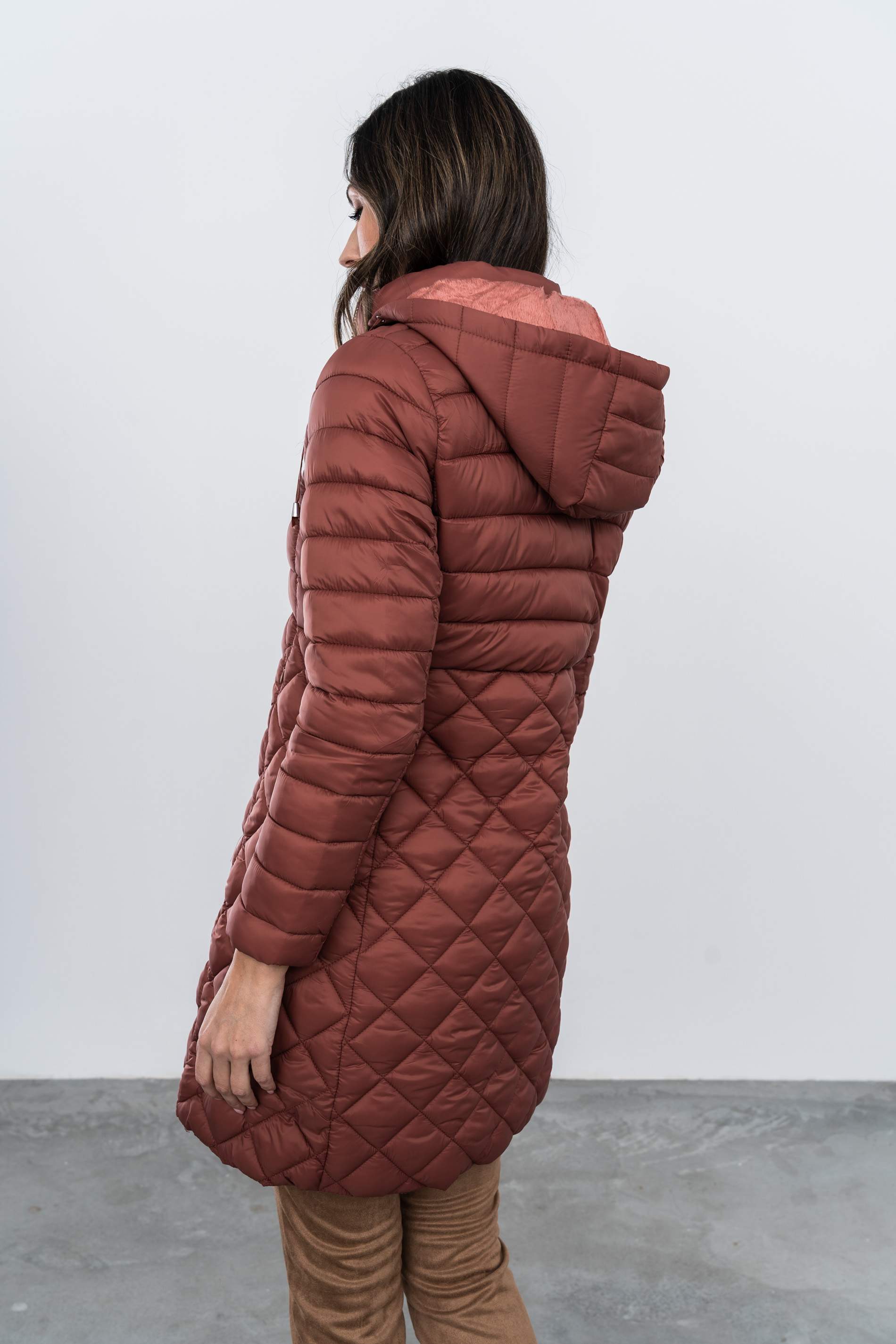 PARKA PESPUNTE COMBINADO CÁLIDA TEJA