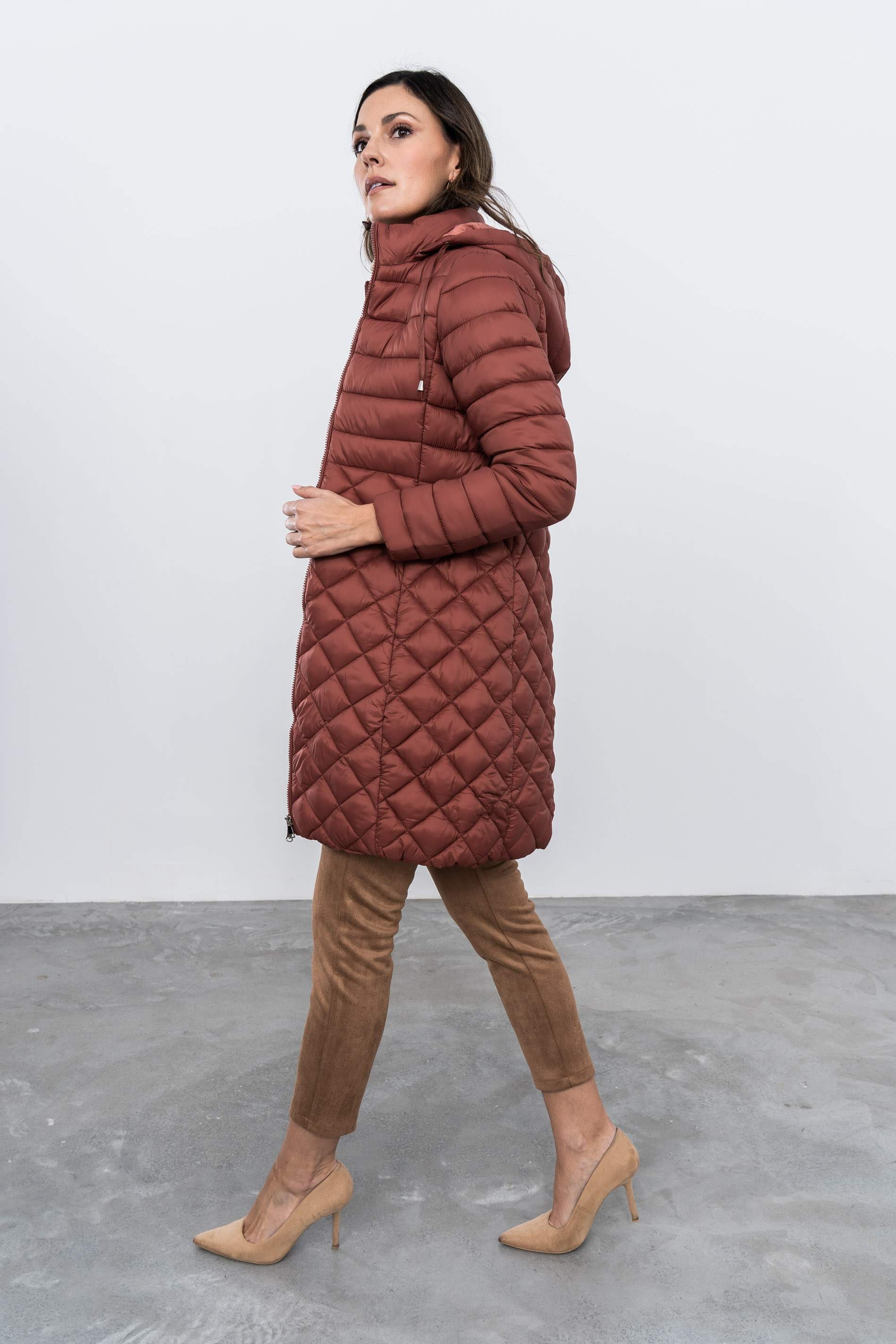 PARKA PESPUNTE COMBINADO CÁLIDA TEJA