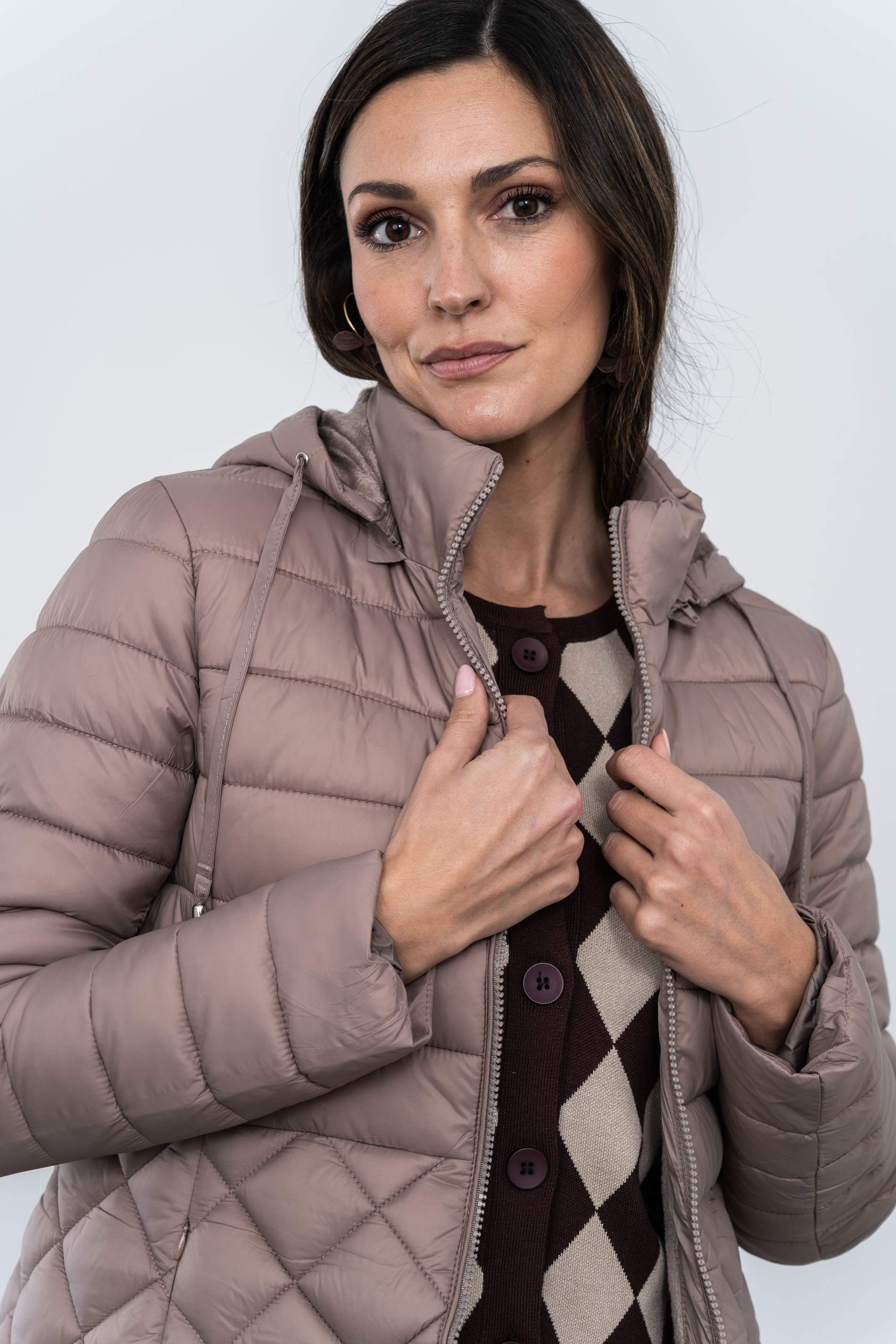 PARKA PESPUNTE COMBINADO CÁLIDA BEIGE