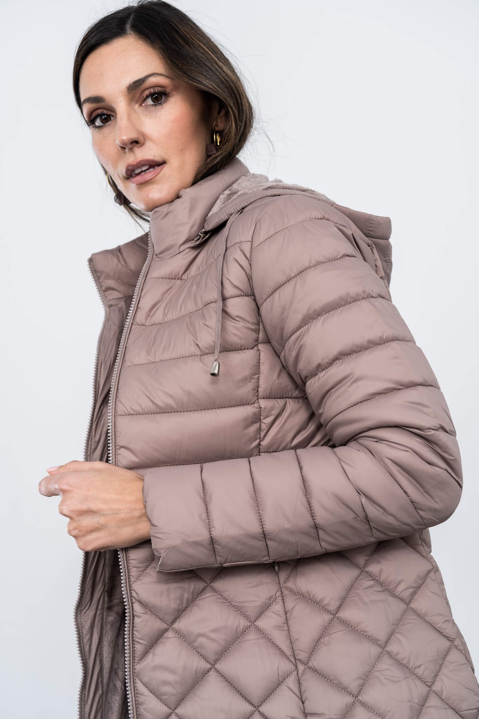 PARKA PESPUNTE COMBINADO CÁLIDA BEIGE