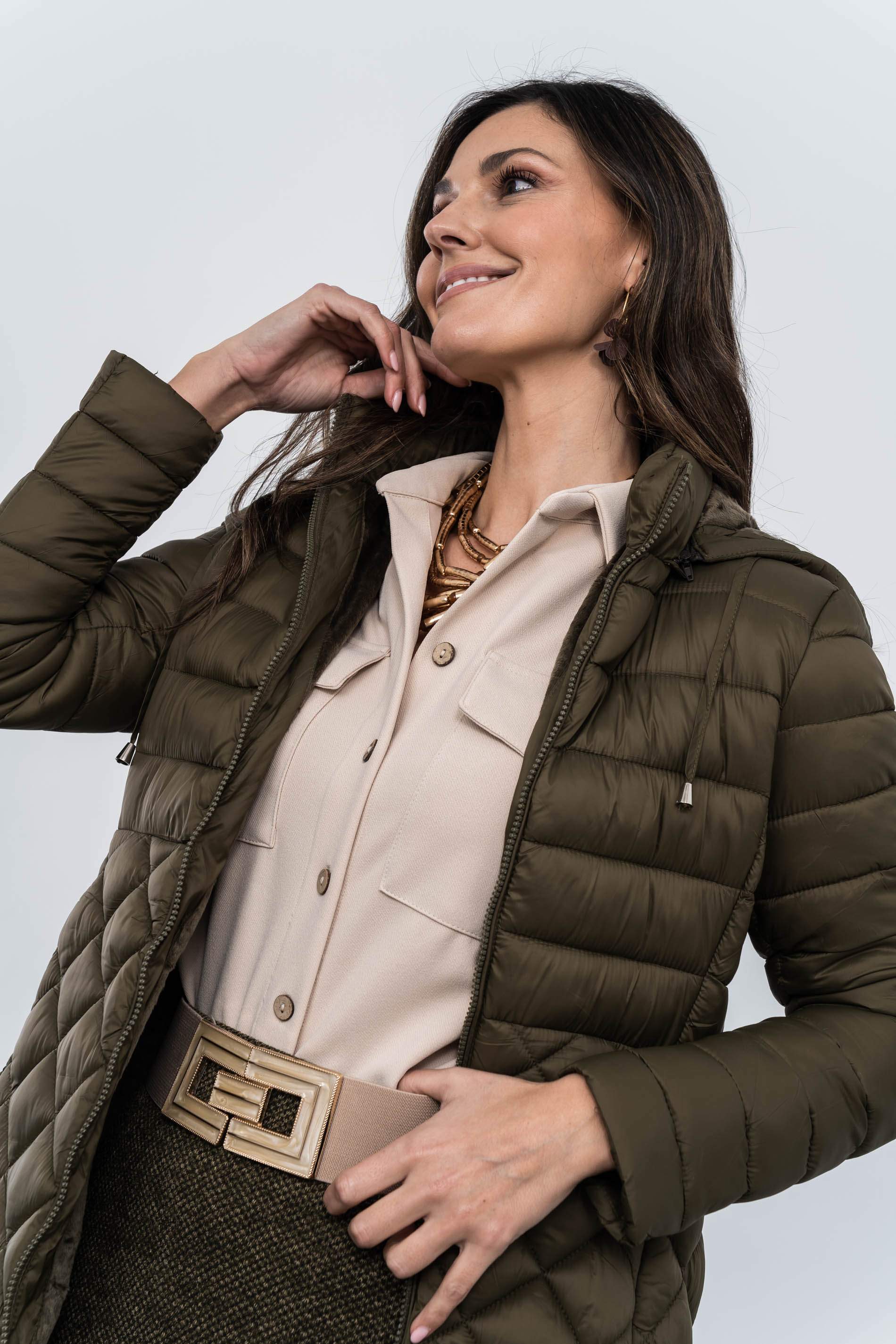 PARKA PESPUNTE COMBINADO CÁLIDA VERDE