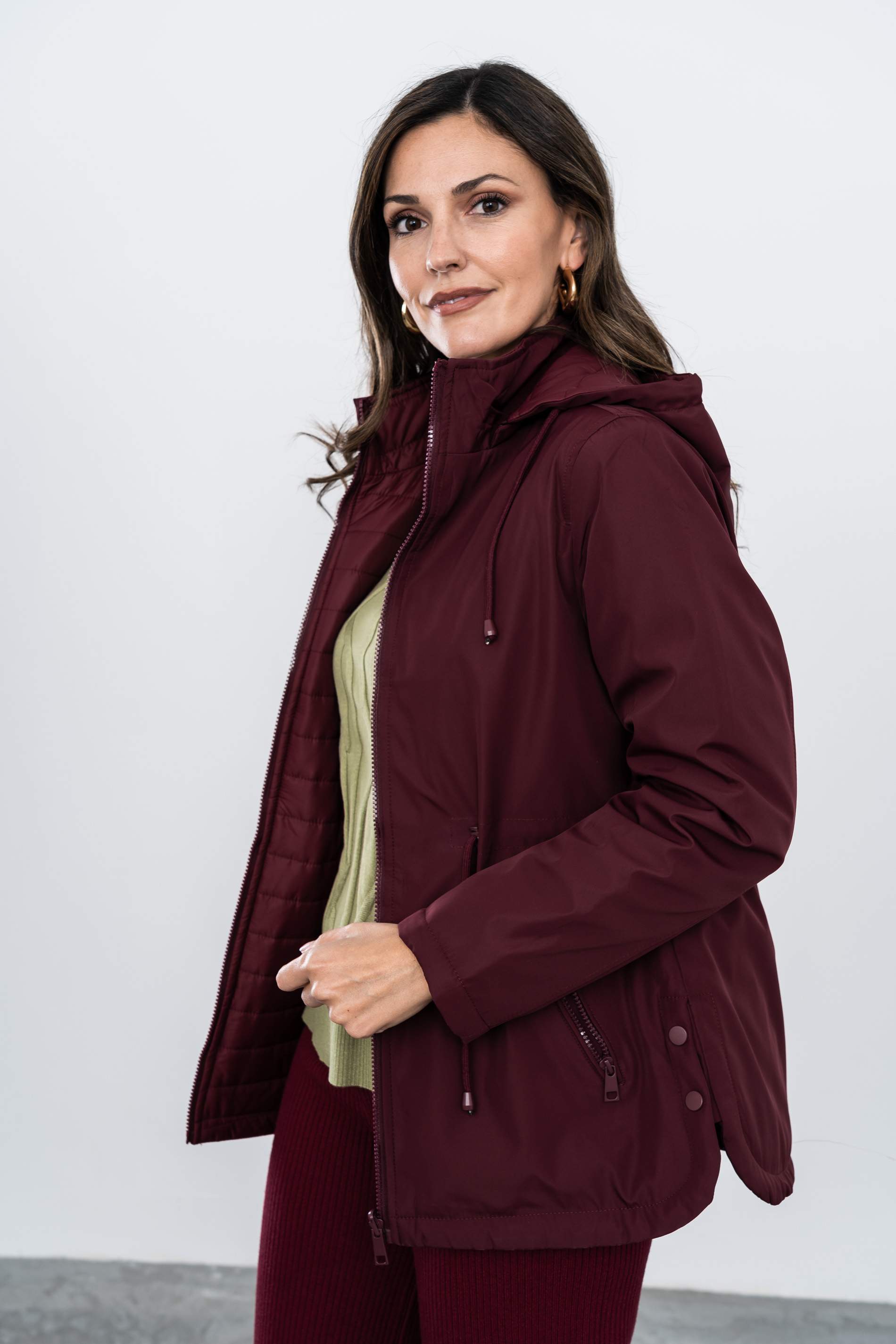 PARKA AJUSTABLE REVERSIBLE GRANATE