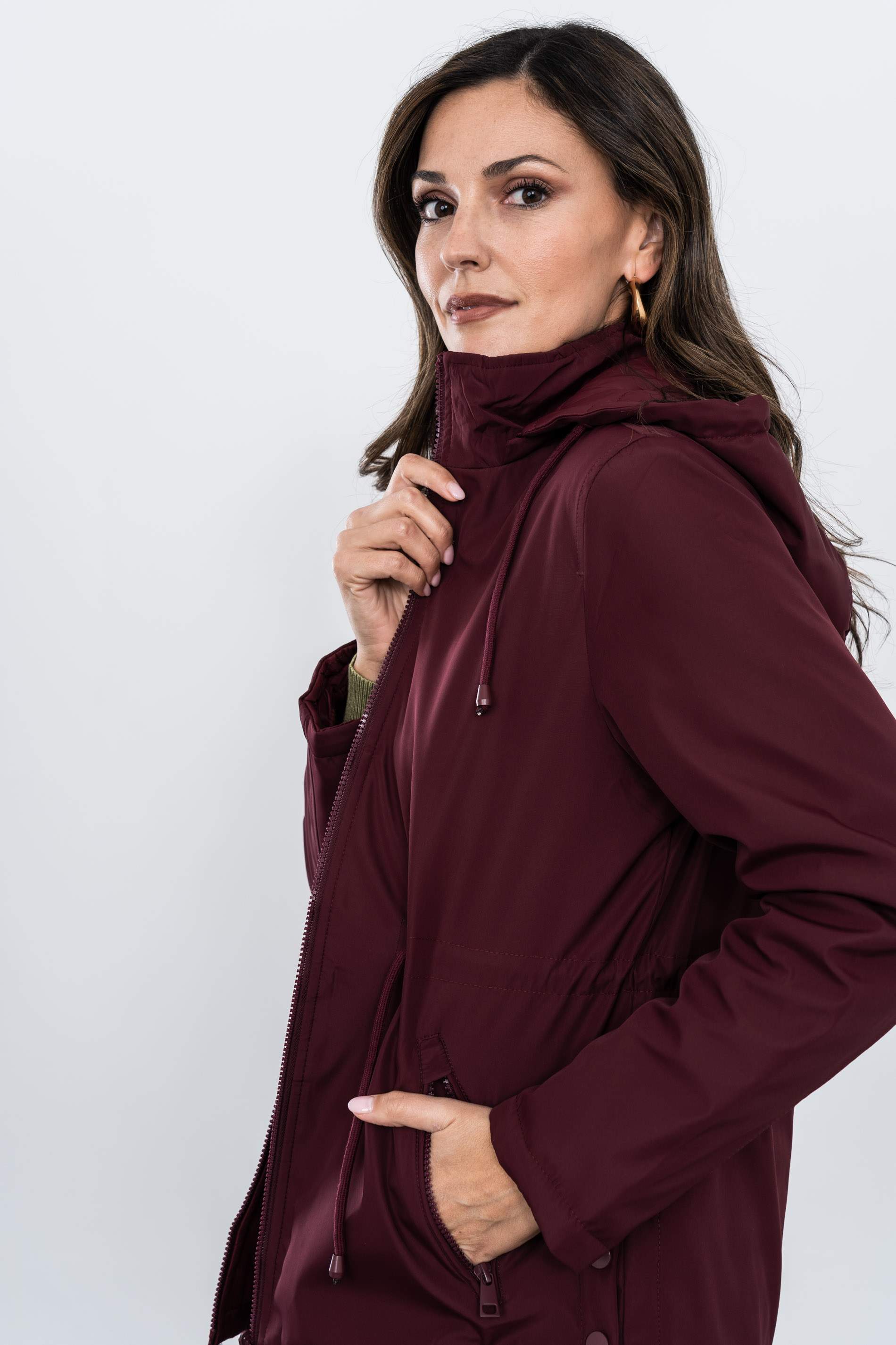 PARKA AJUSTABLE REVERSIBLE GRANATE