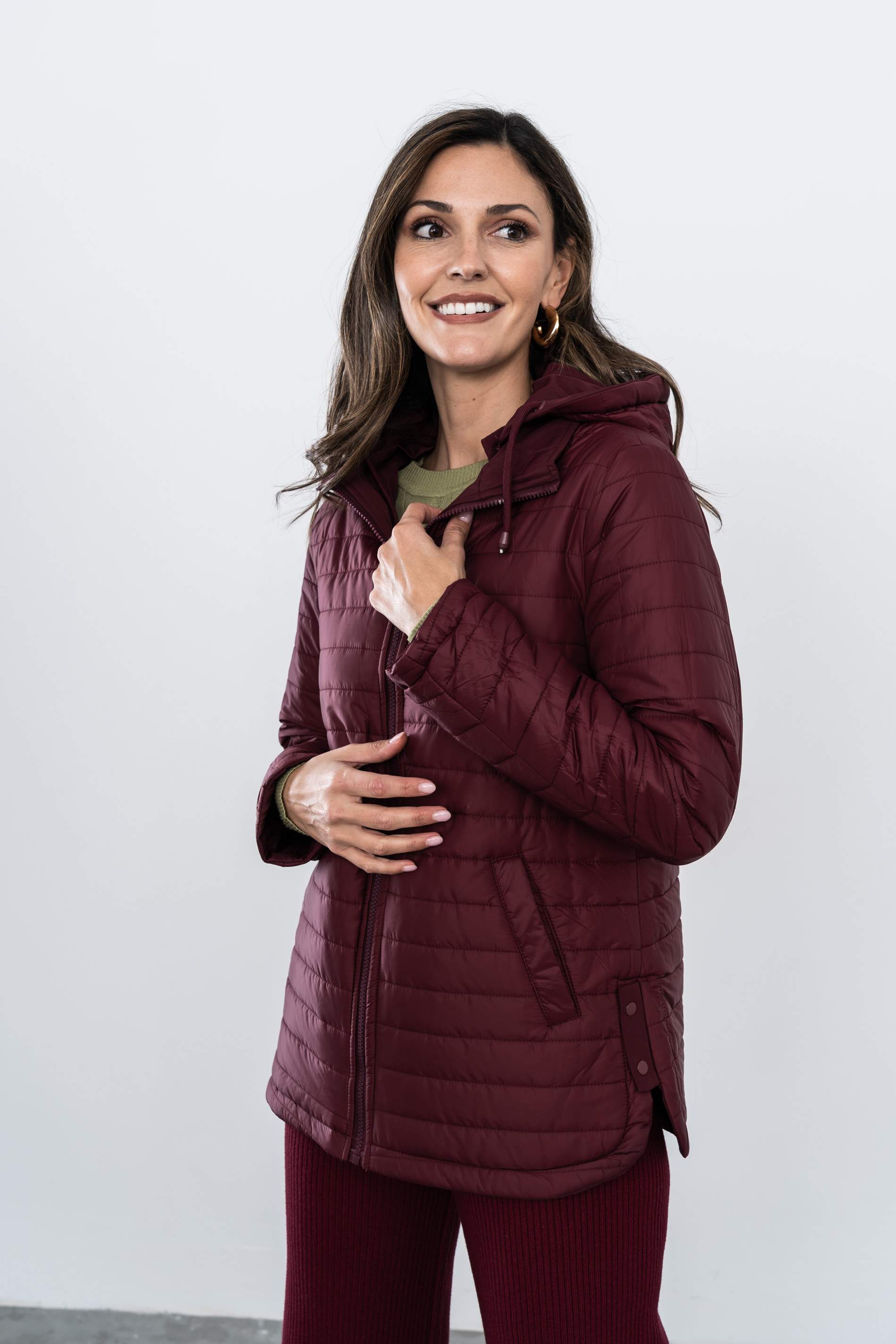 PARKA AJUSTABLE REVERSIBLE GRANATE