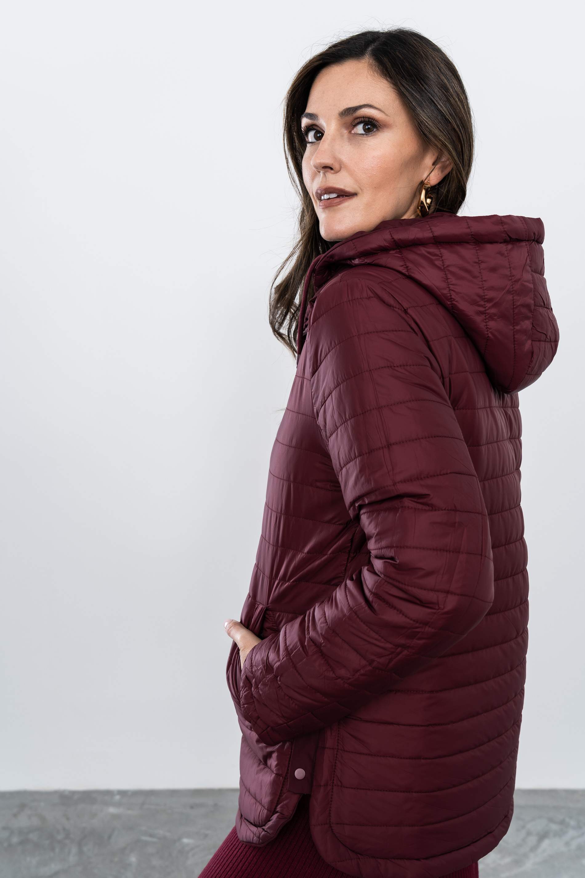 PARKA AJUSTABLE REVERSIBLE GRANATE