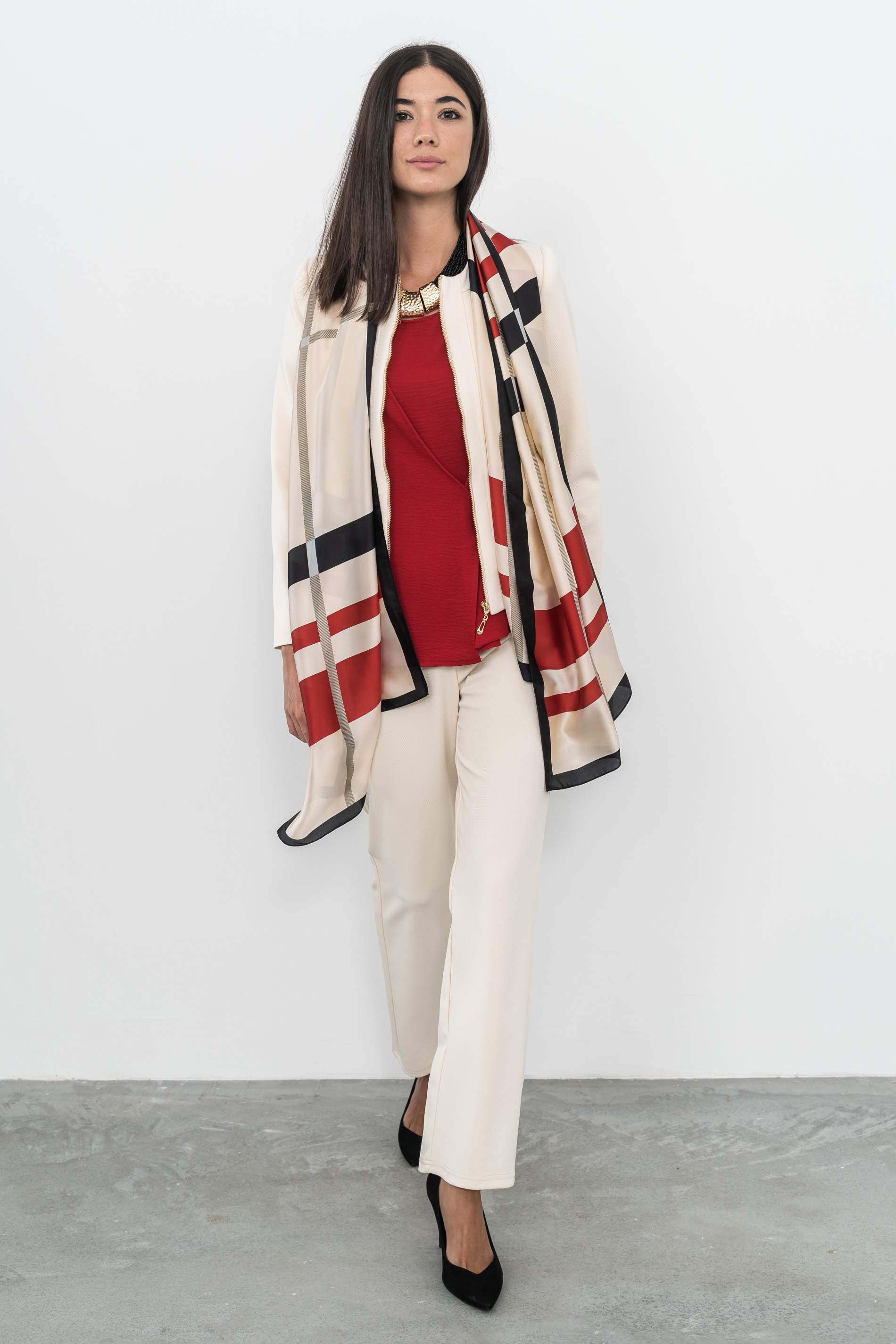 FOULARD EFECTO SEDA CUADROS