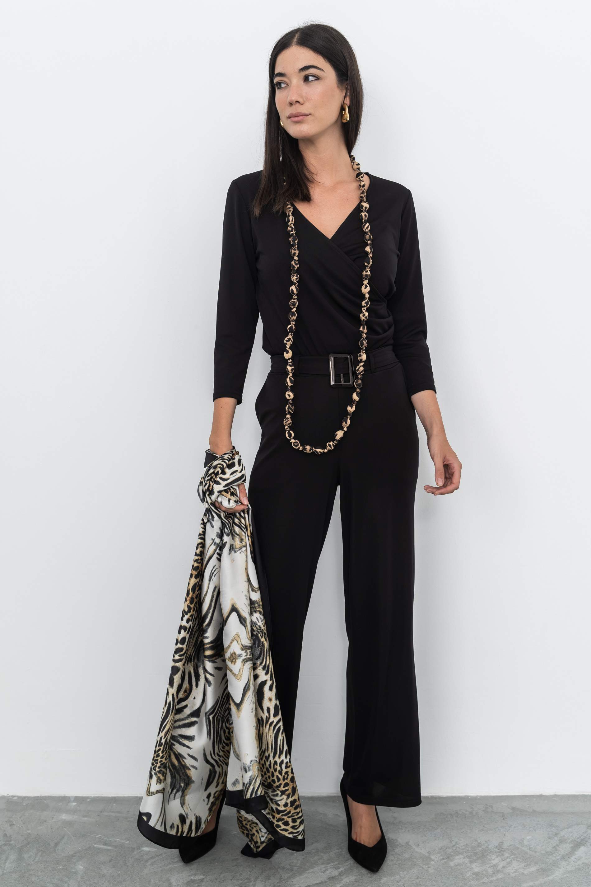 FOULARD EFECTO SEDA ANIMAL BEIGE