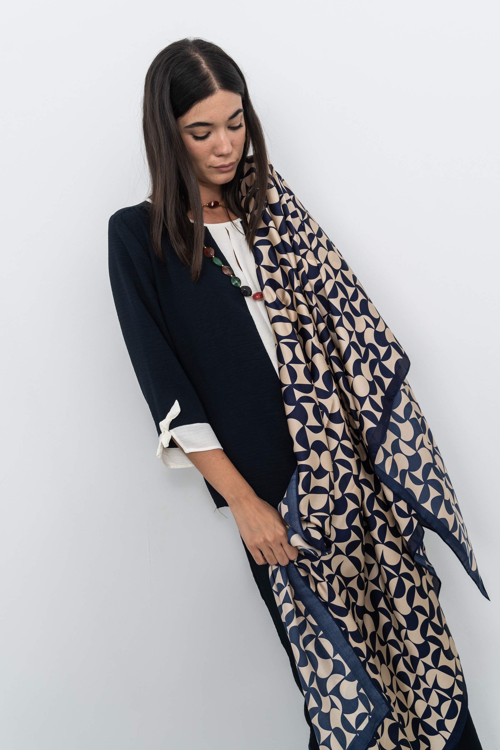 FOULARD EFECTO SEDA BICOLOR