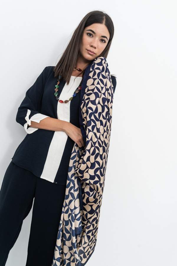 FOULARD EFECTO SEDA BICOLOR