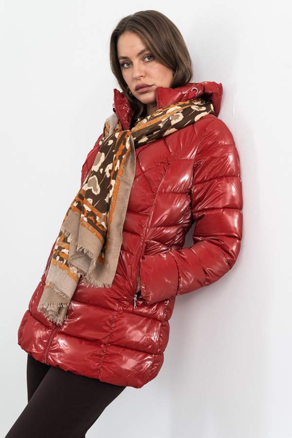 FOULARD ESTAMPADO ANIMAL ORO CAMEL