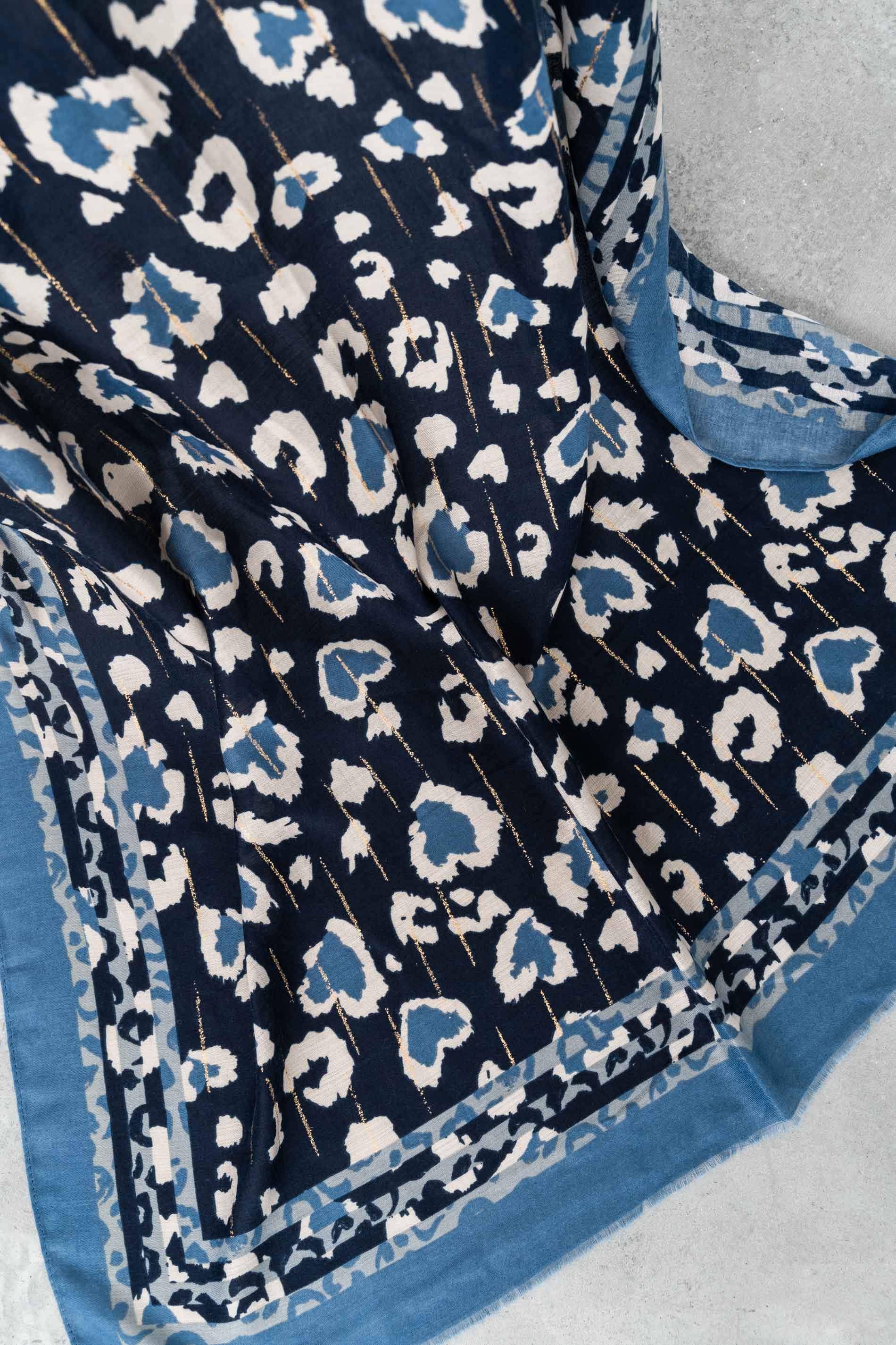 FOULARD ESTAMPADO ANIMAL ORO MARINO