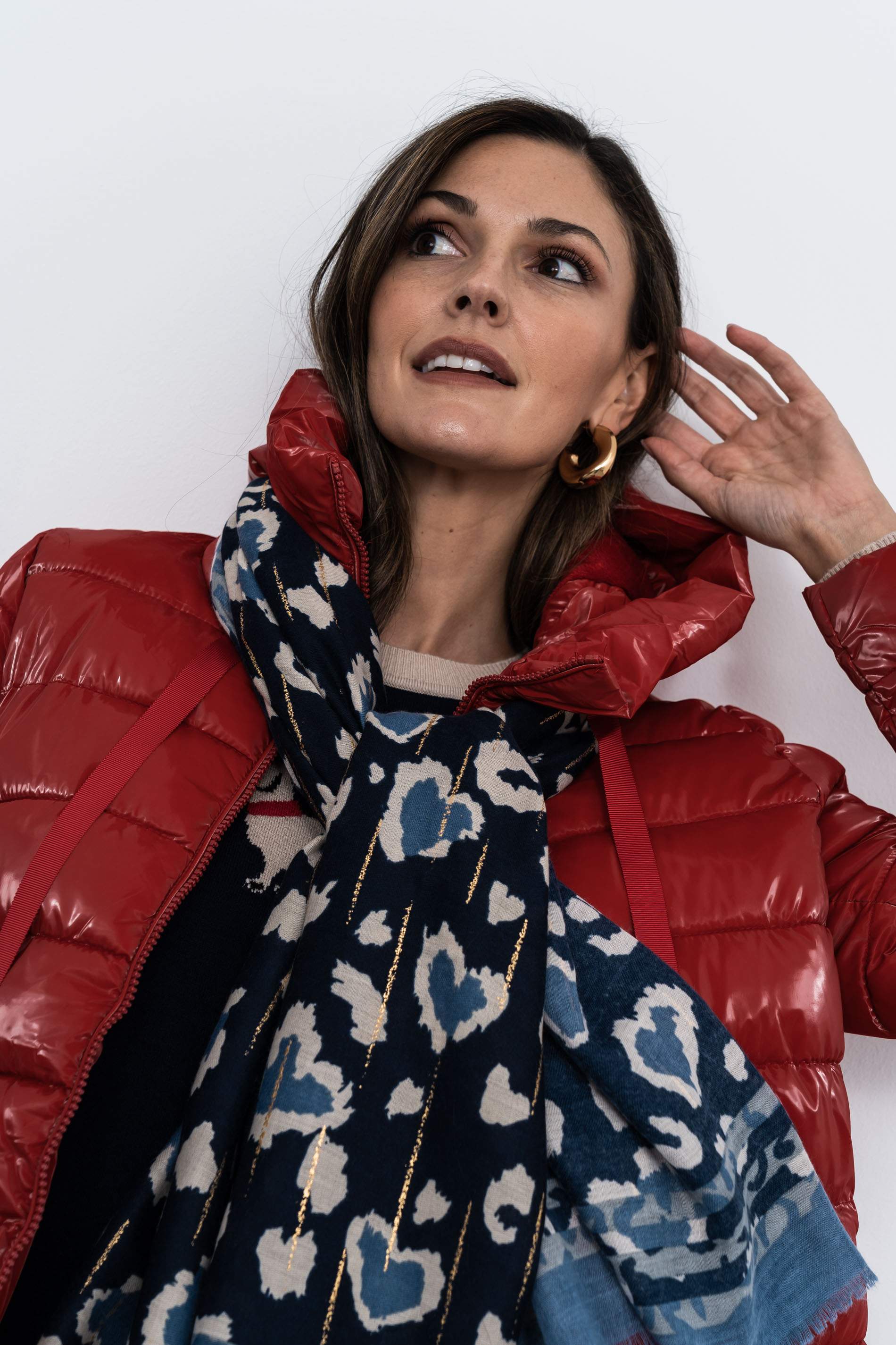 FOULARD ESTAMPADO ANIMAL ORO MARINO