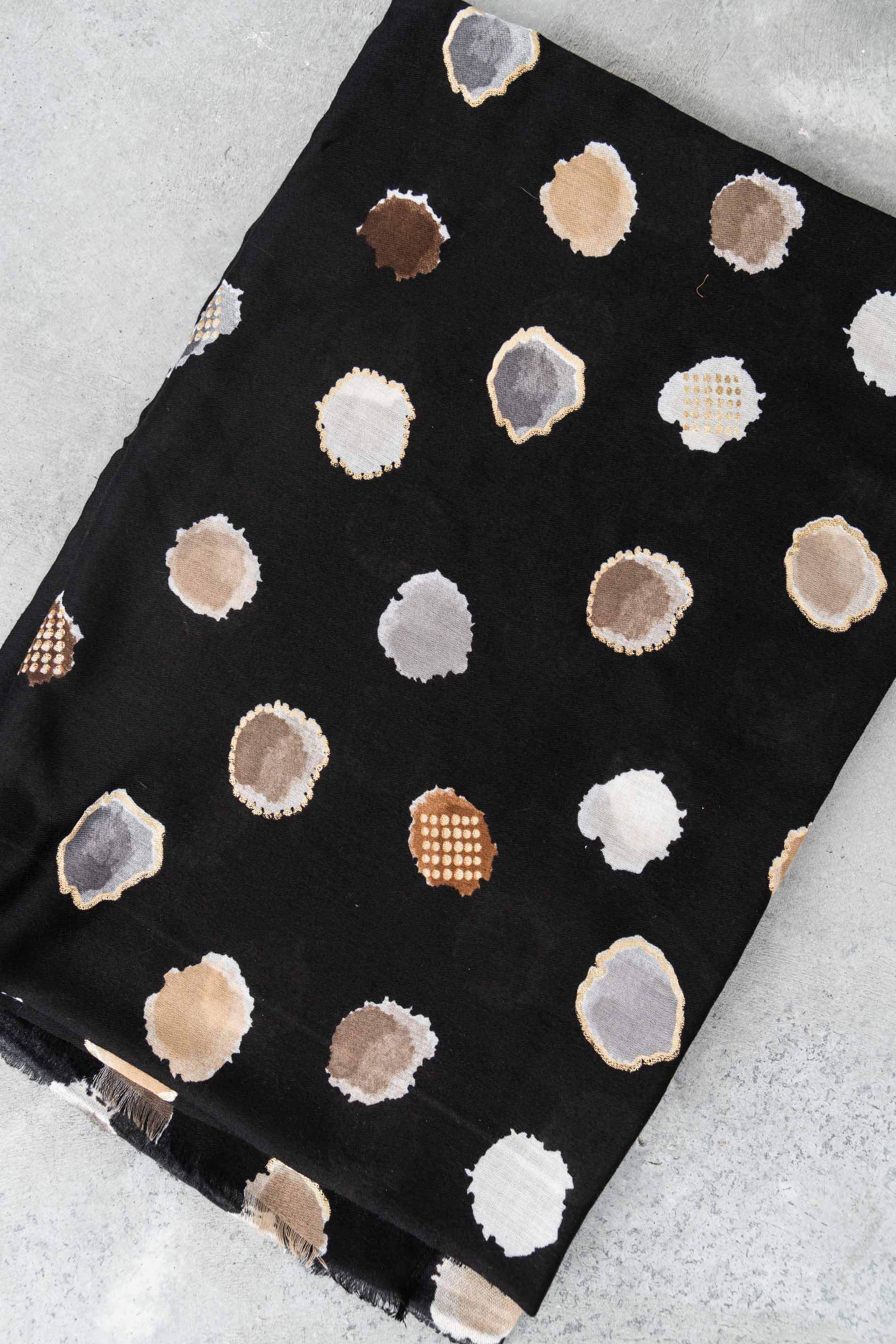 FOULARD TOPOS ORO NEGRO