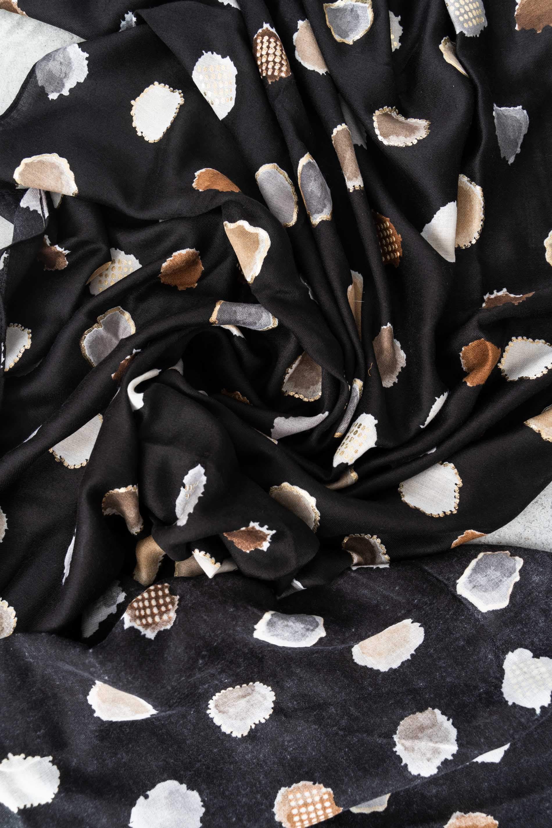 FOULARD TOPOS ORO NEGRO