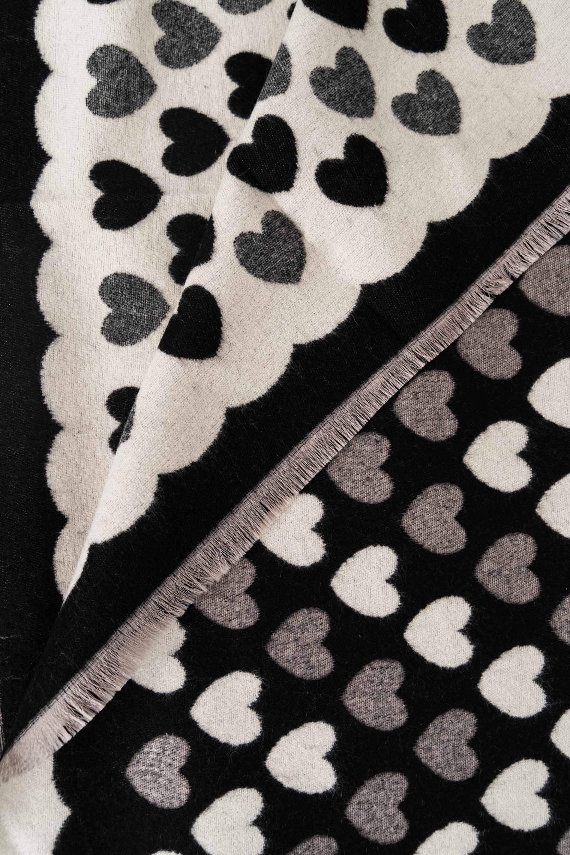 ESTOLA CORAZONES NEGRO