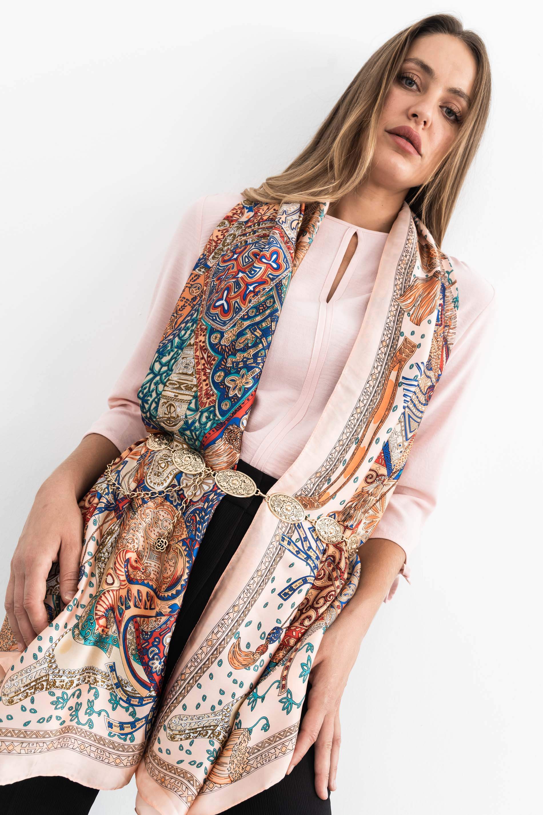 FOULARD EFECTO SEDA JINETE