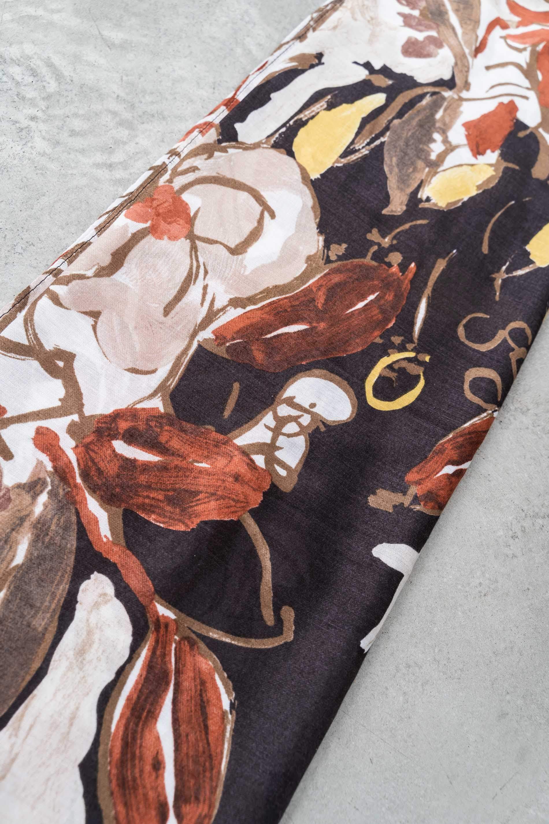 FOULARD FLOR PINCELADA MARRÓN