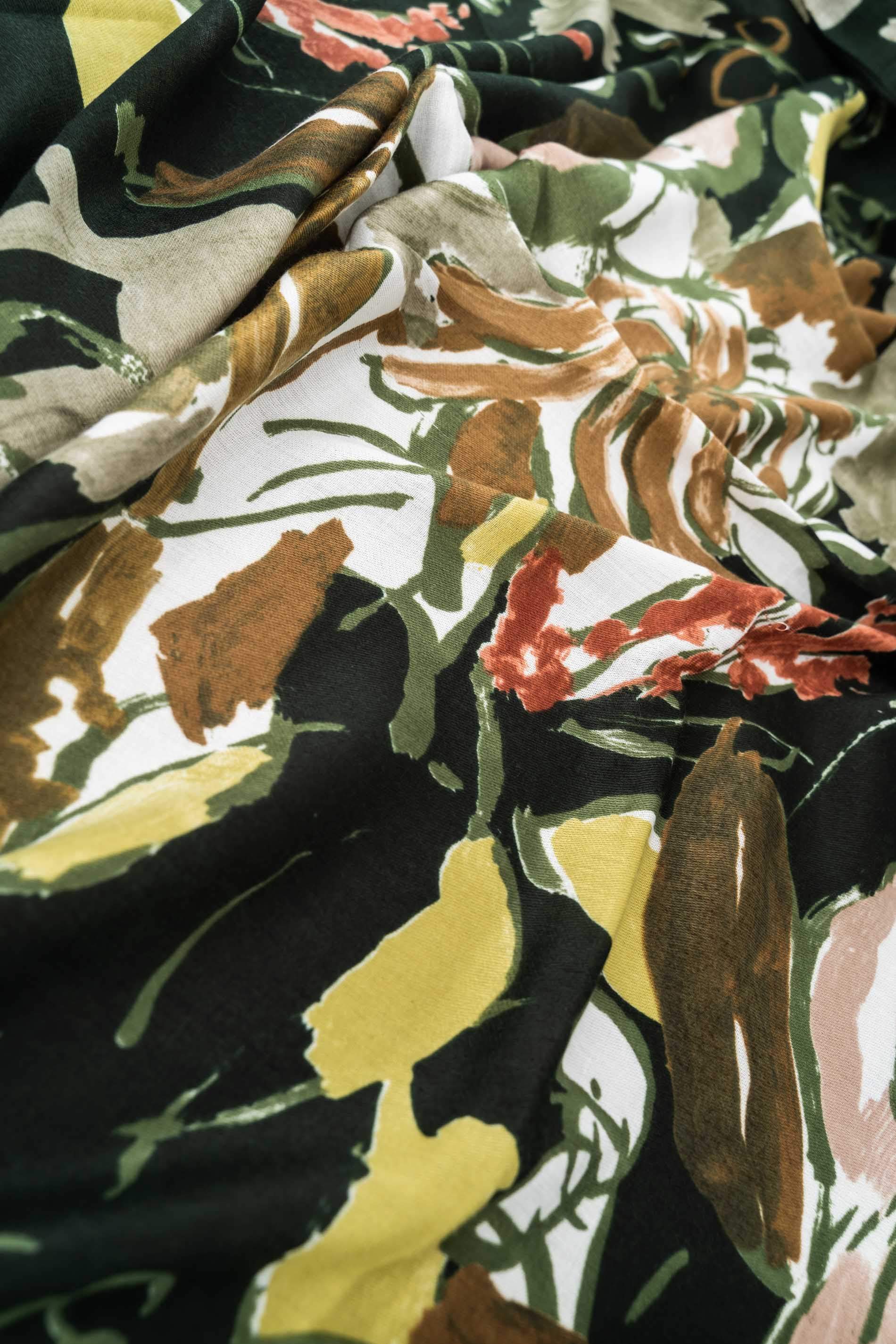 FOULARD FLOR PINCELADA VERDE