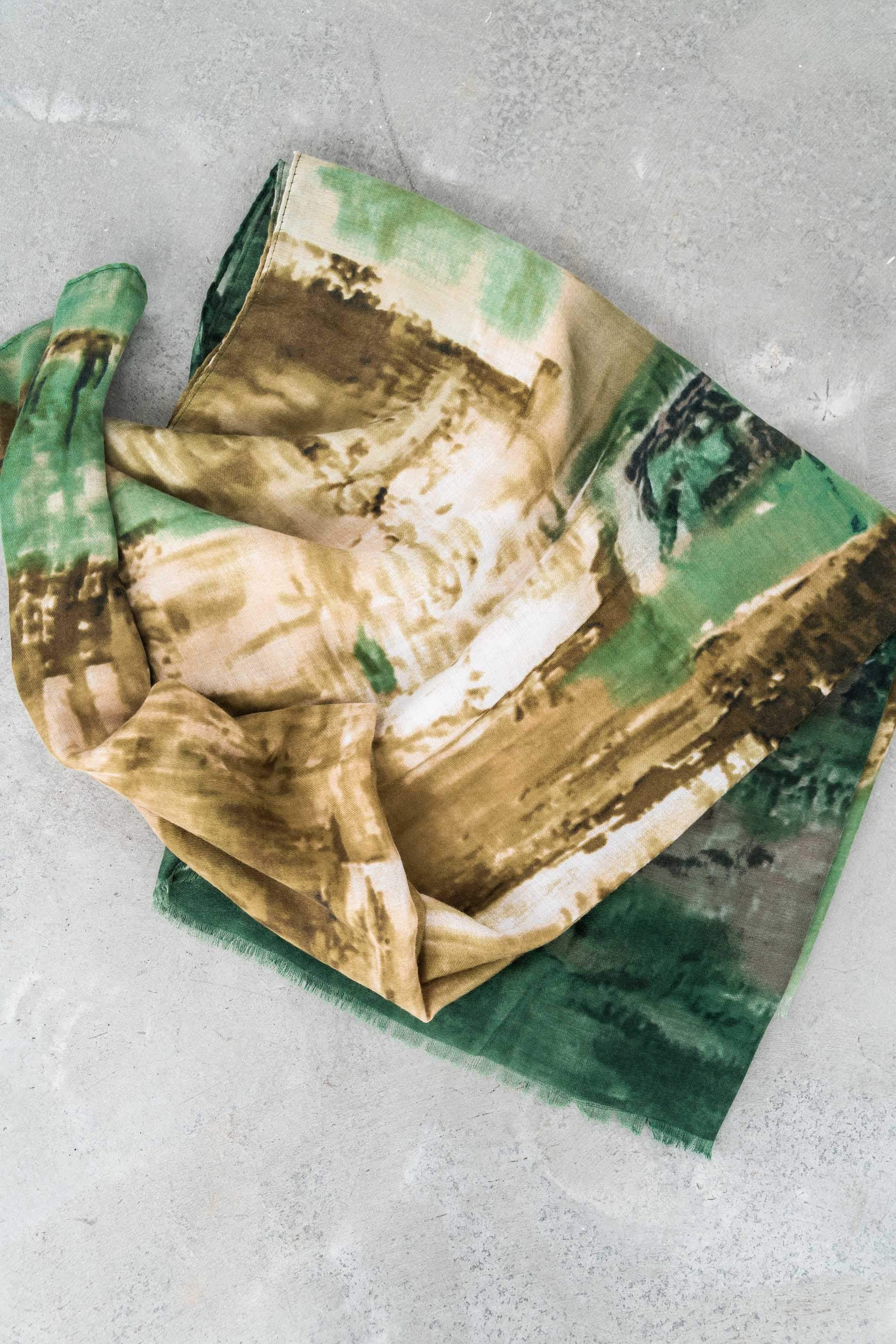 FOULARD ESTAMPADO ABSTRACTO VERDE