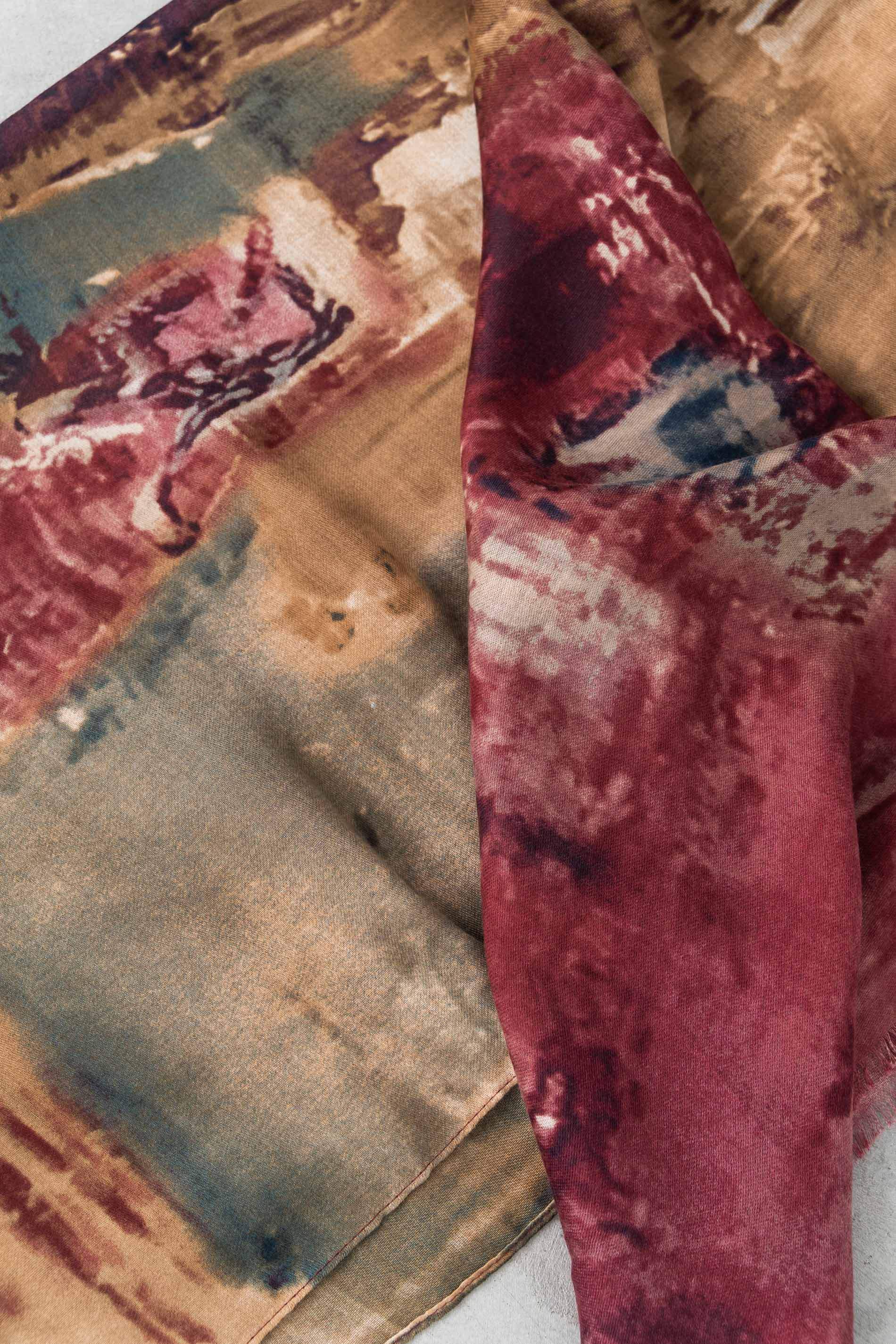 FOULARD ESTAMPADO ABSTRACTO BURDEOS