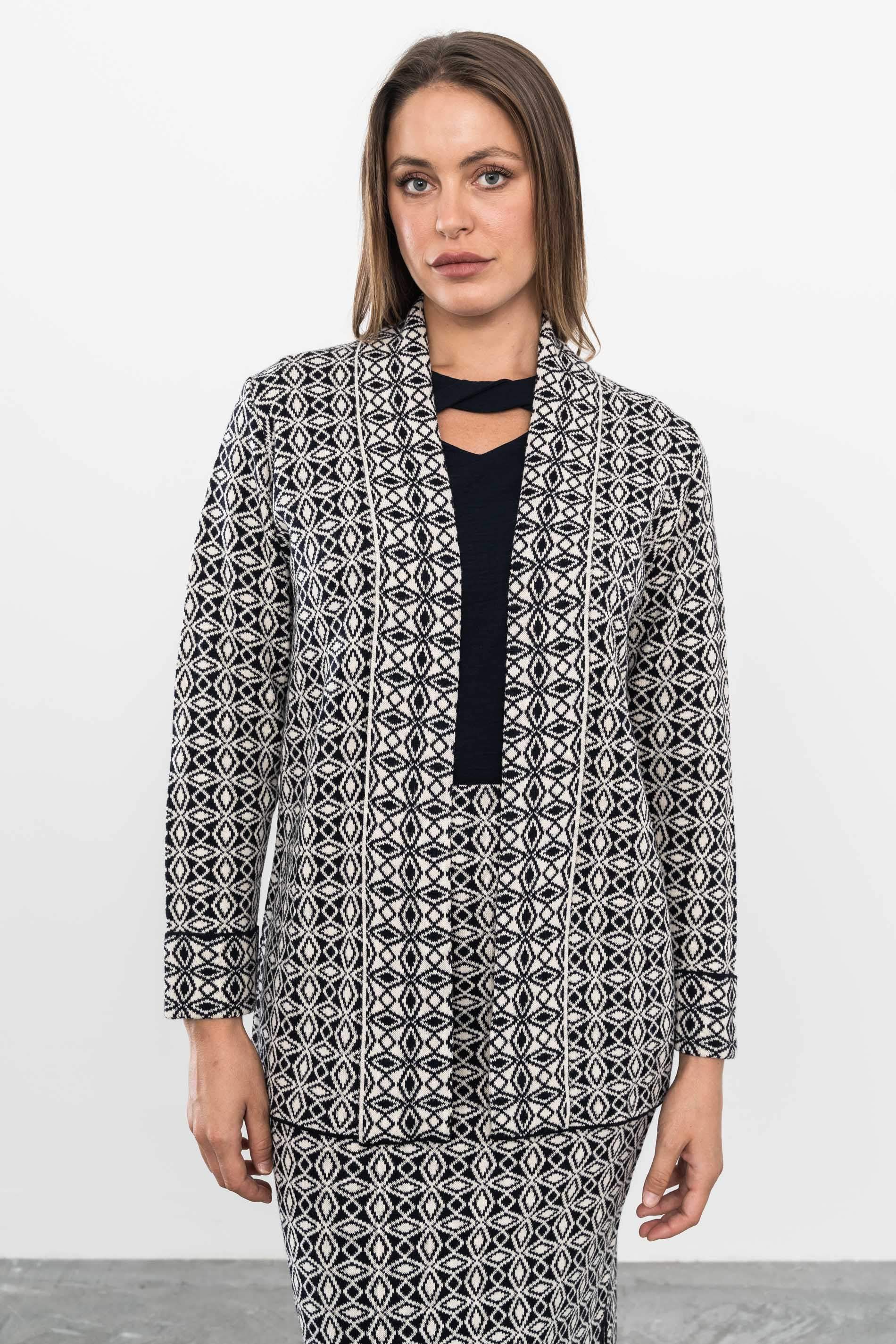 CHAQUETA SOLAPA ROMBITOS MARINO