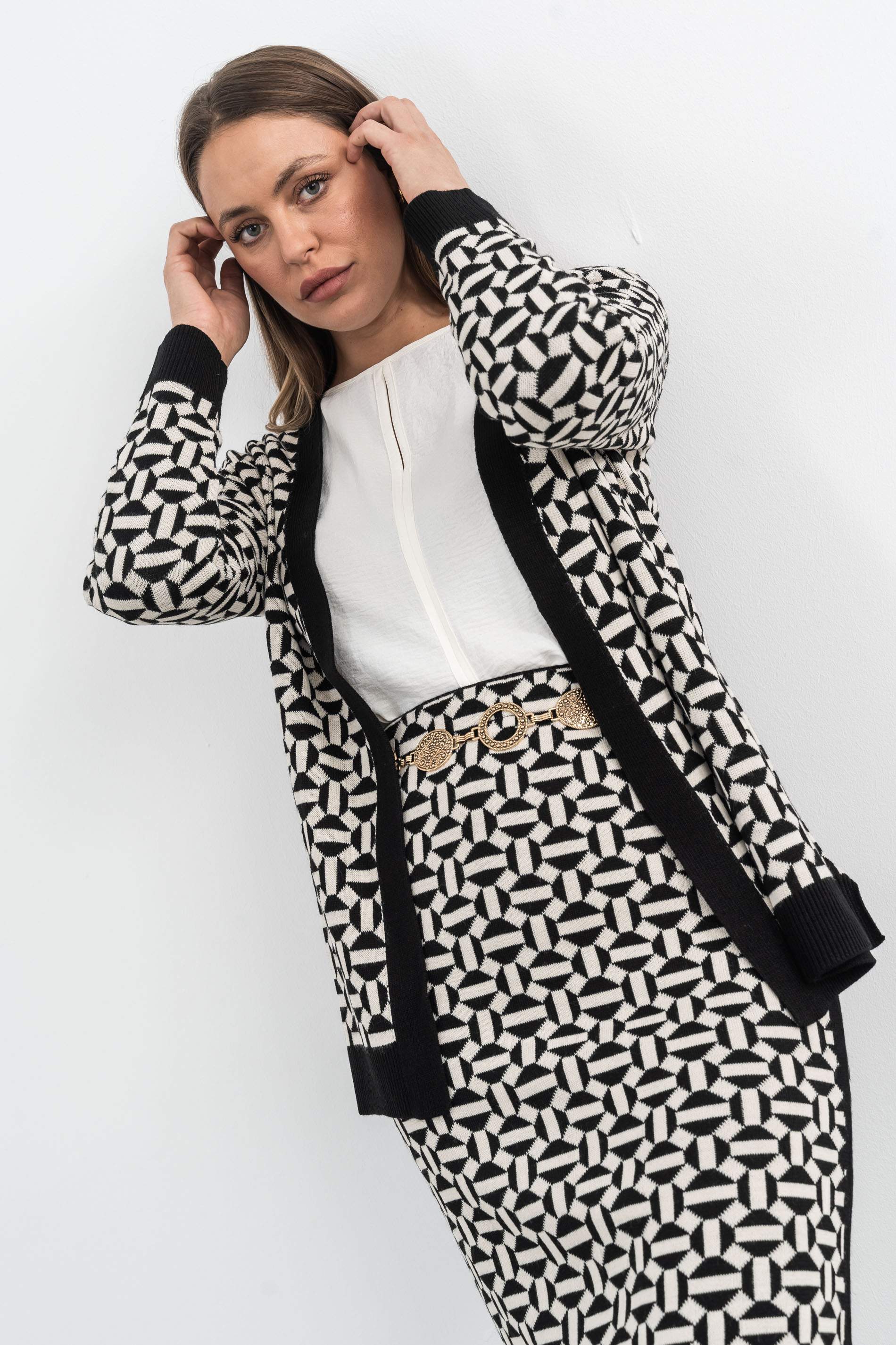 CHAQUETA GEOMÉTRICOS NEGRO