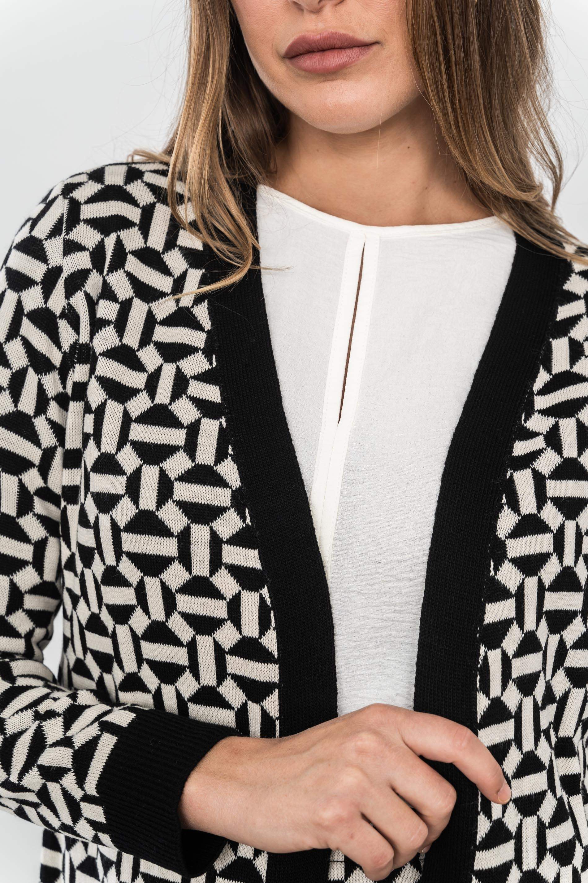 CHAQUETA GEOMÉTRICOS NEGRO