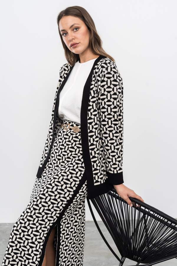 CHAQUETA GEOMÉTRICOS NEGRO