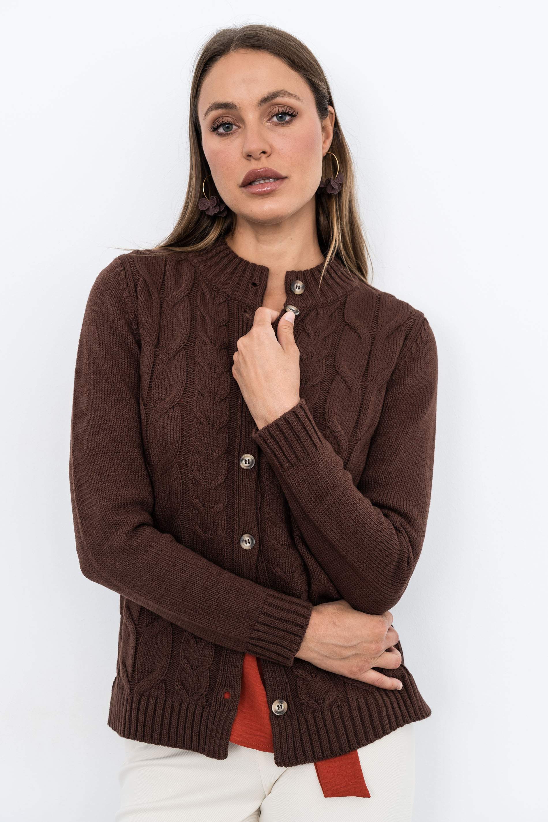 CHAQUETA OCHOS CUELLO MARRÓN