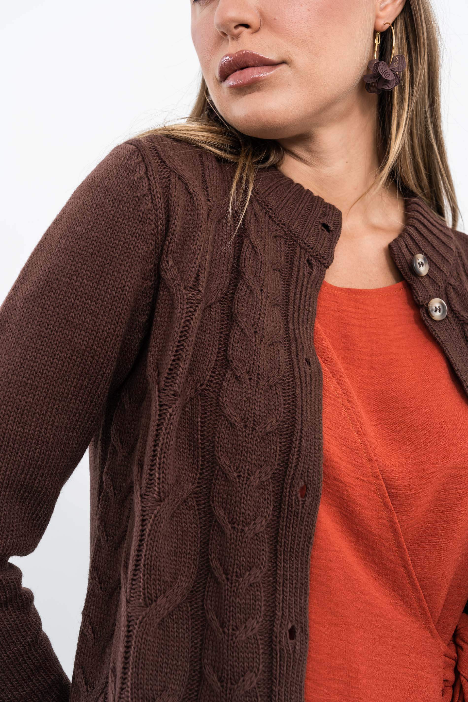 CHAQUETA OCHOS CUELLO MARRÓN