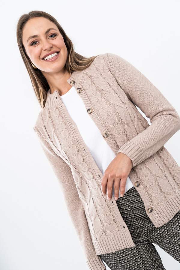 CHAQUETA OCHOS CUELLO TOSTADO