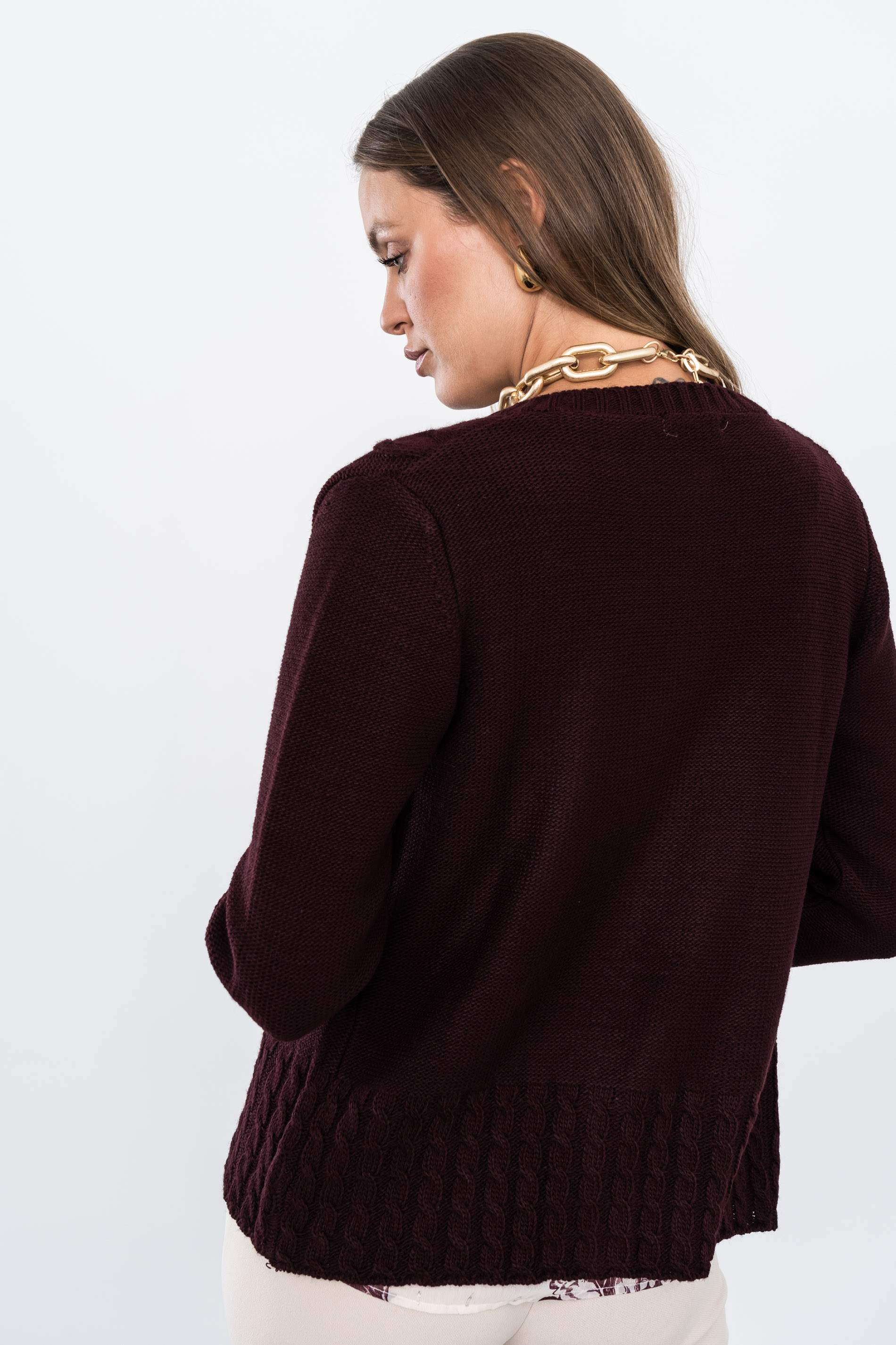 CHAQUETA PUÑOS OCHITOS GRANATE