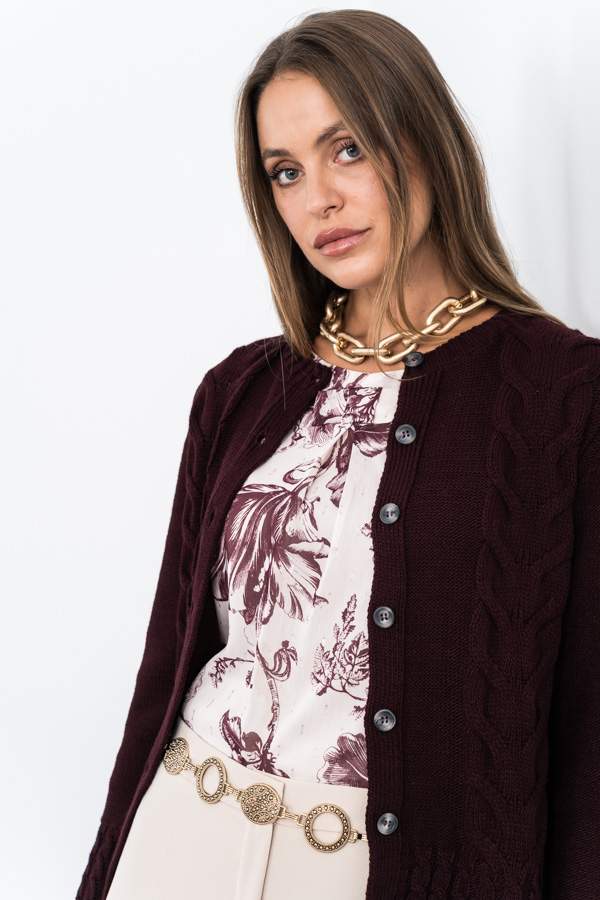 CHAQUETA PUÑOS OCHITOS GRANATE