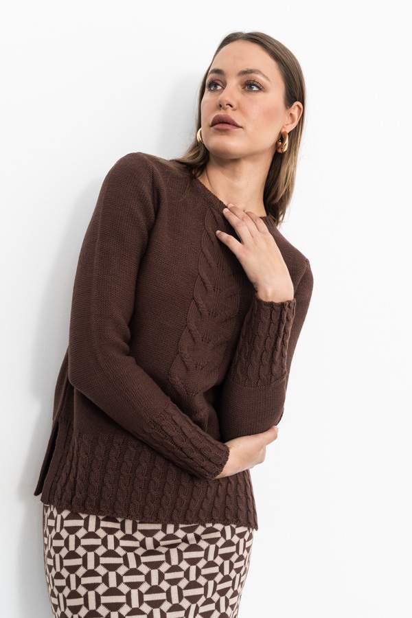 JERSEY TRENZA CENTRAL MARRÓN