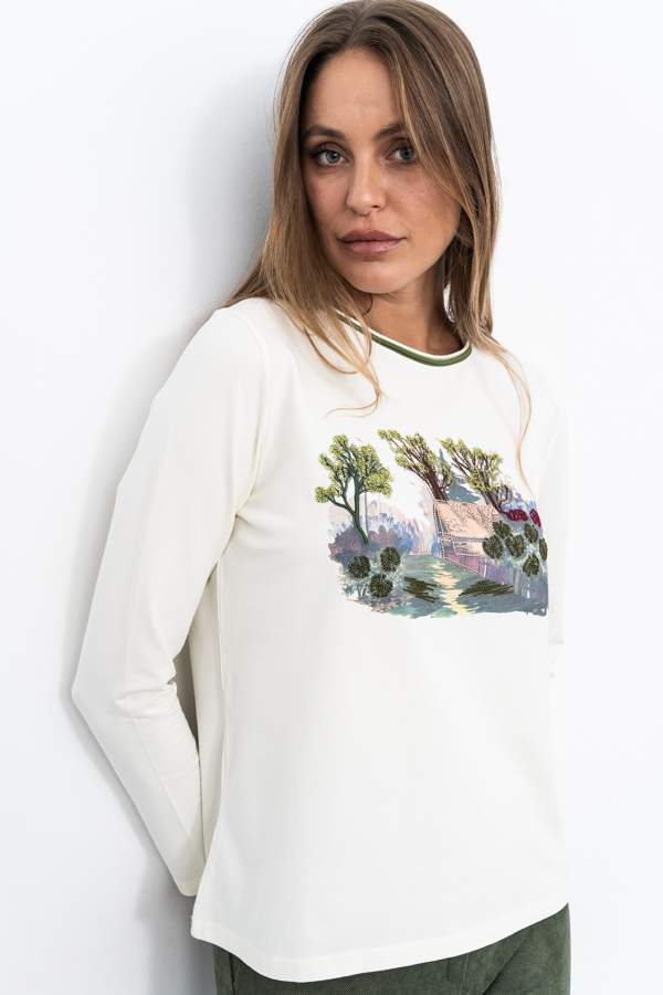 CAMISETA BORDADO PAISAJE
