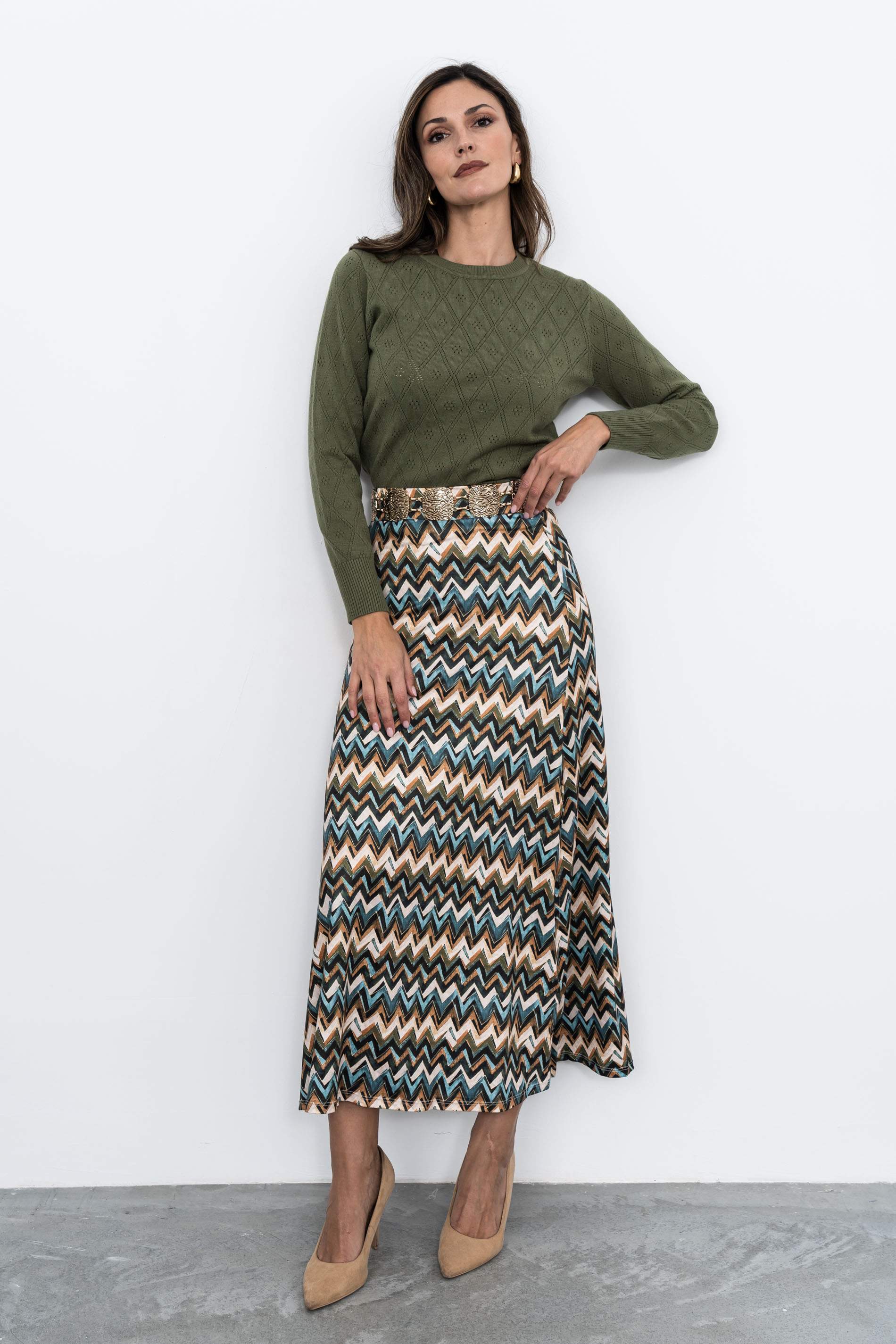 JERSEY CALADOS ROMBOS KAKI