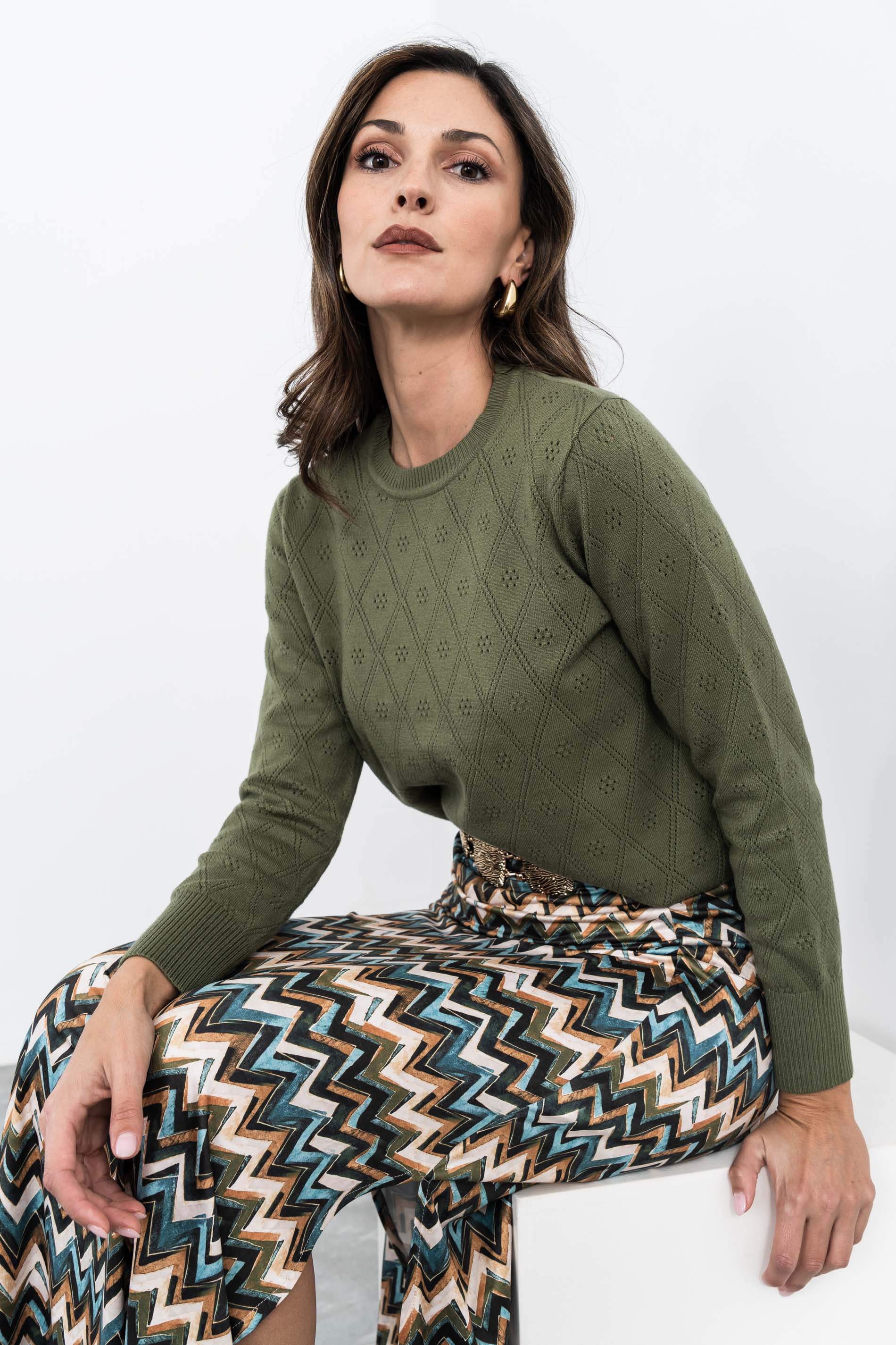 JERSEY CALADOS ROMBOS KAKI