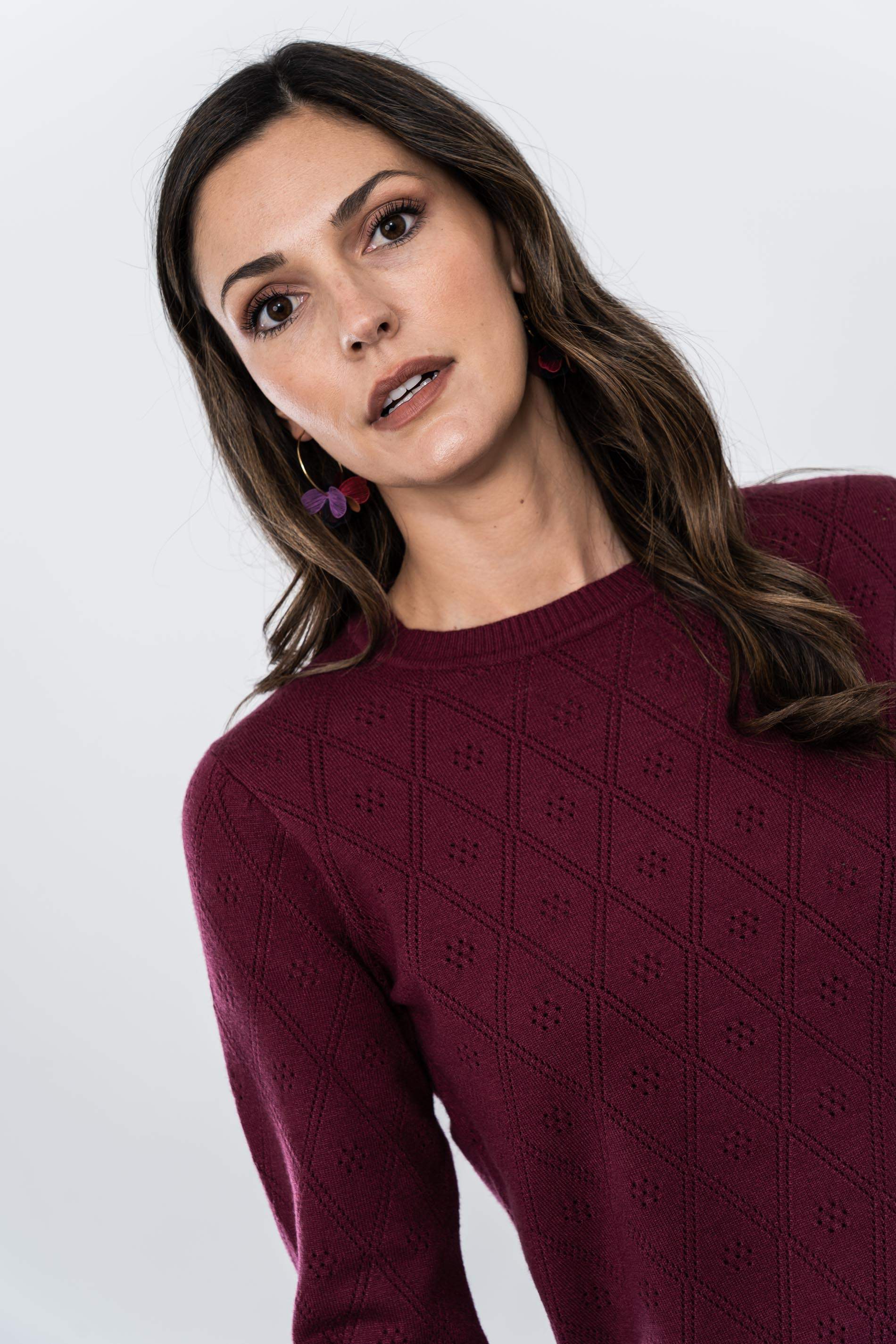 JERSEY CALADOS ROMBOS BURDEOS