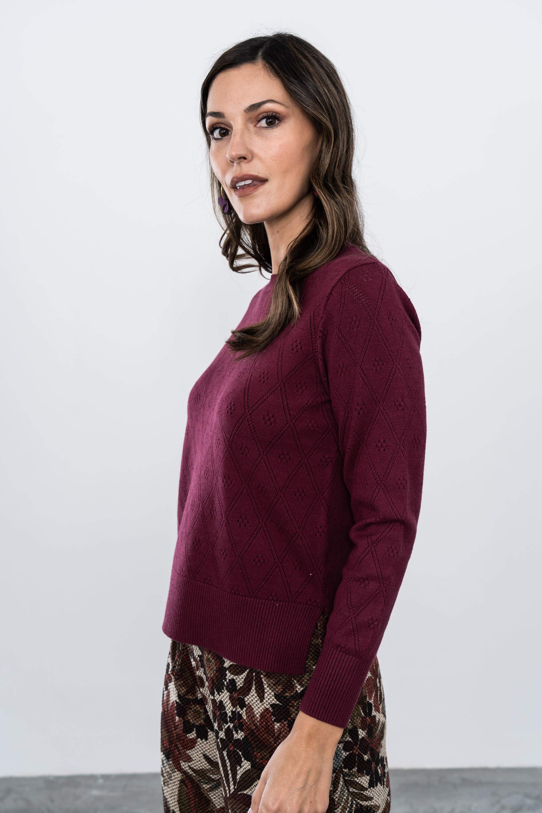 JERSEY CALADOS ROMBOS BURDEOS