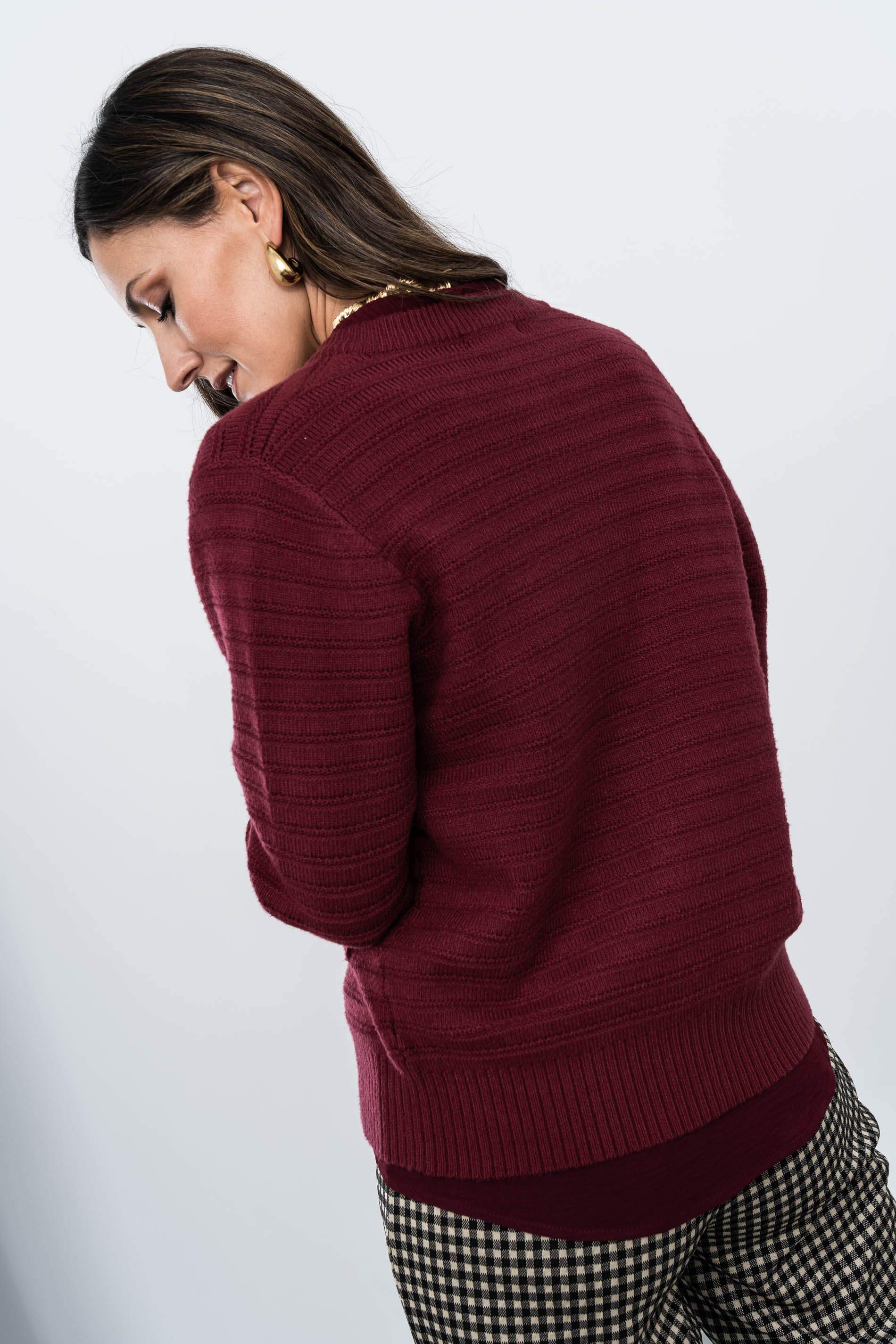 CHAQUETA BOTONES ORO BURDEOS