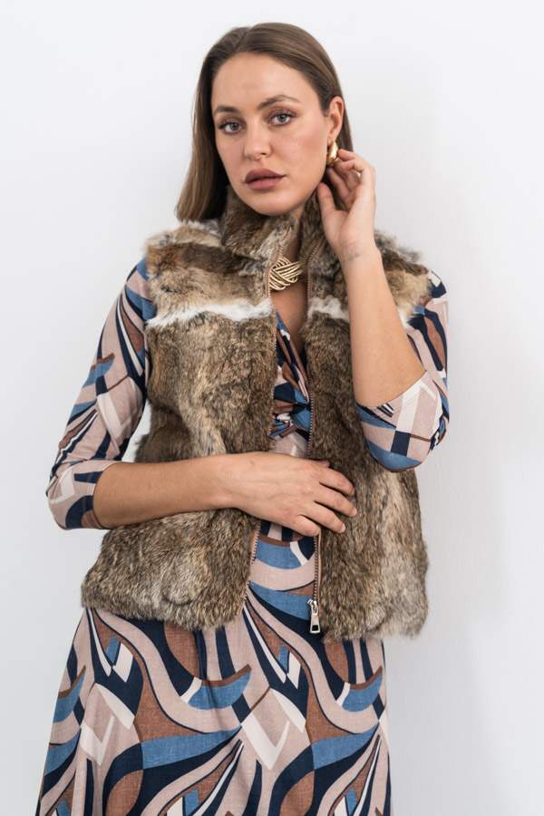 CHALECO PELO BEIGE