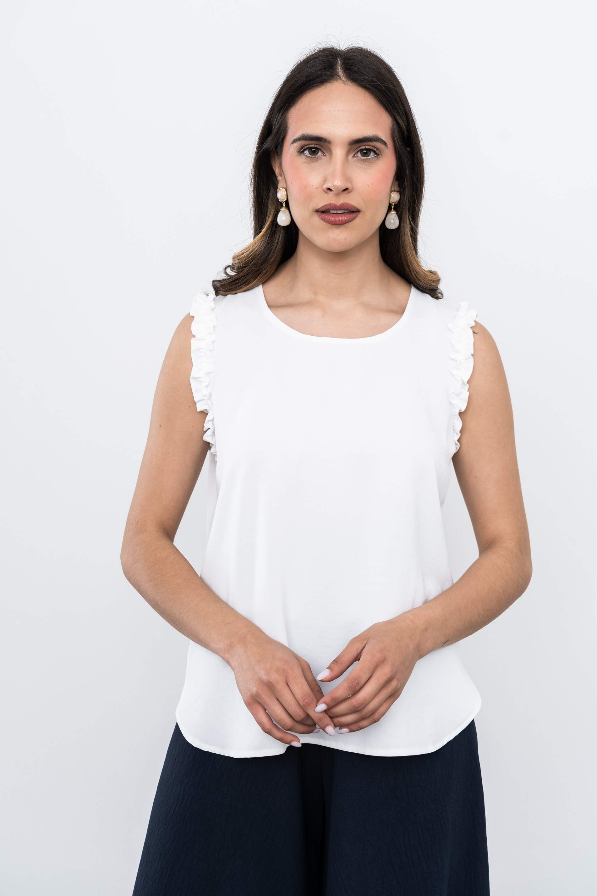BLUSA VOLANTITOS MARFIL