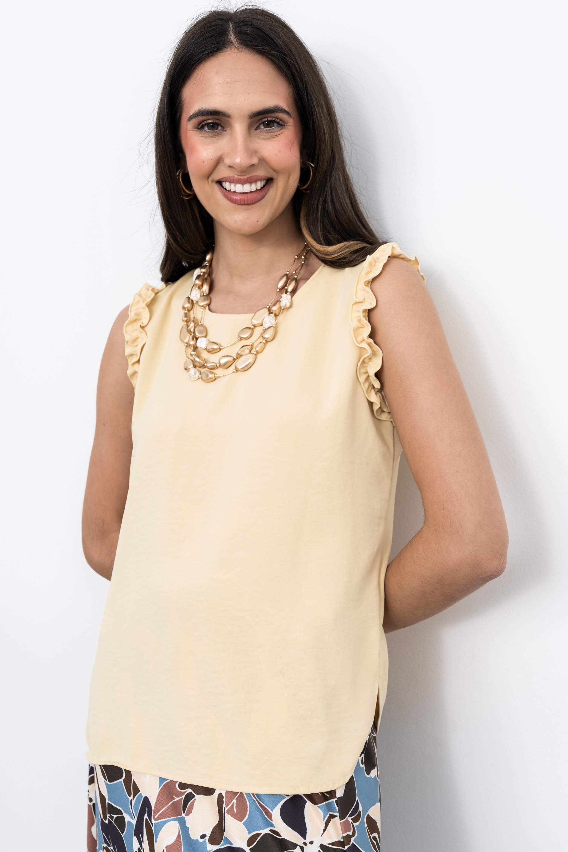 BLUSA VOLANTITOS VAINILLA